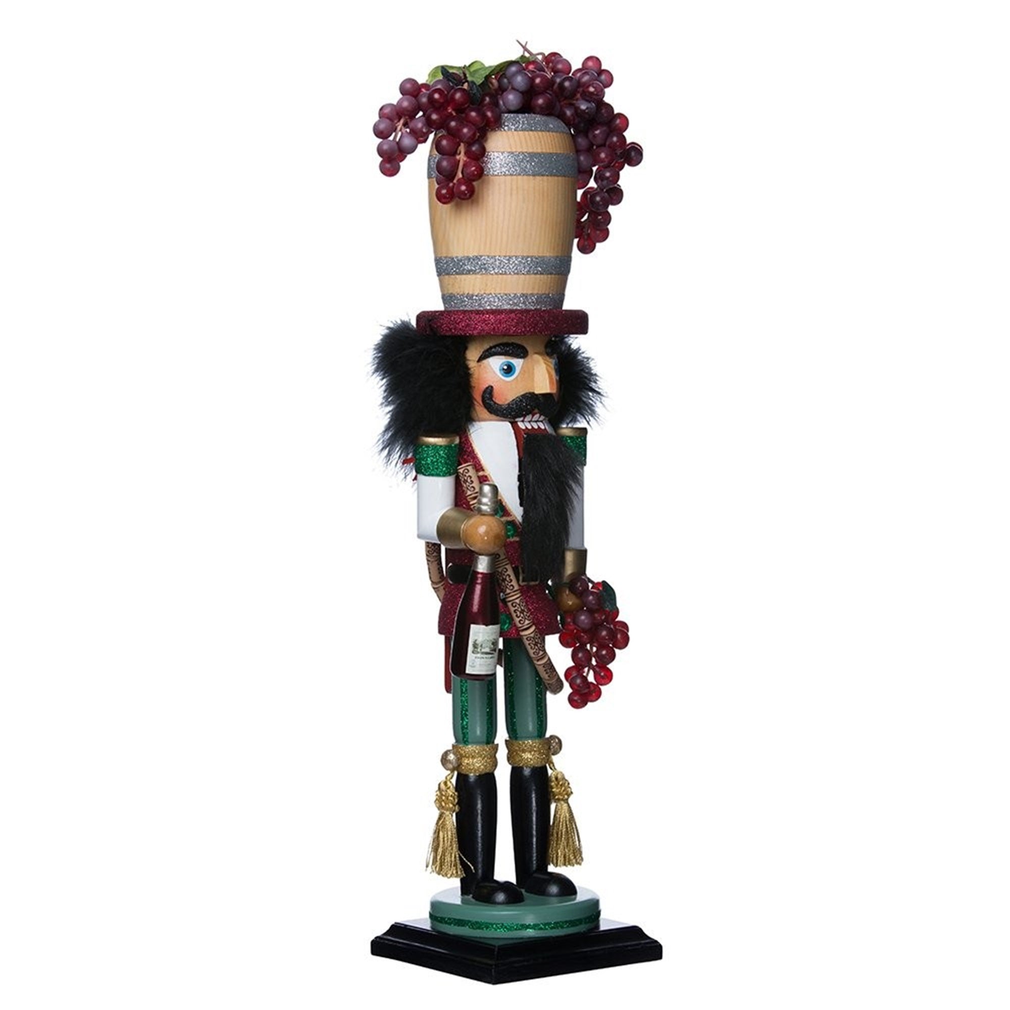Kurt Adler Hollywood Wine Barrel Hat Nutcracker, 18.9