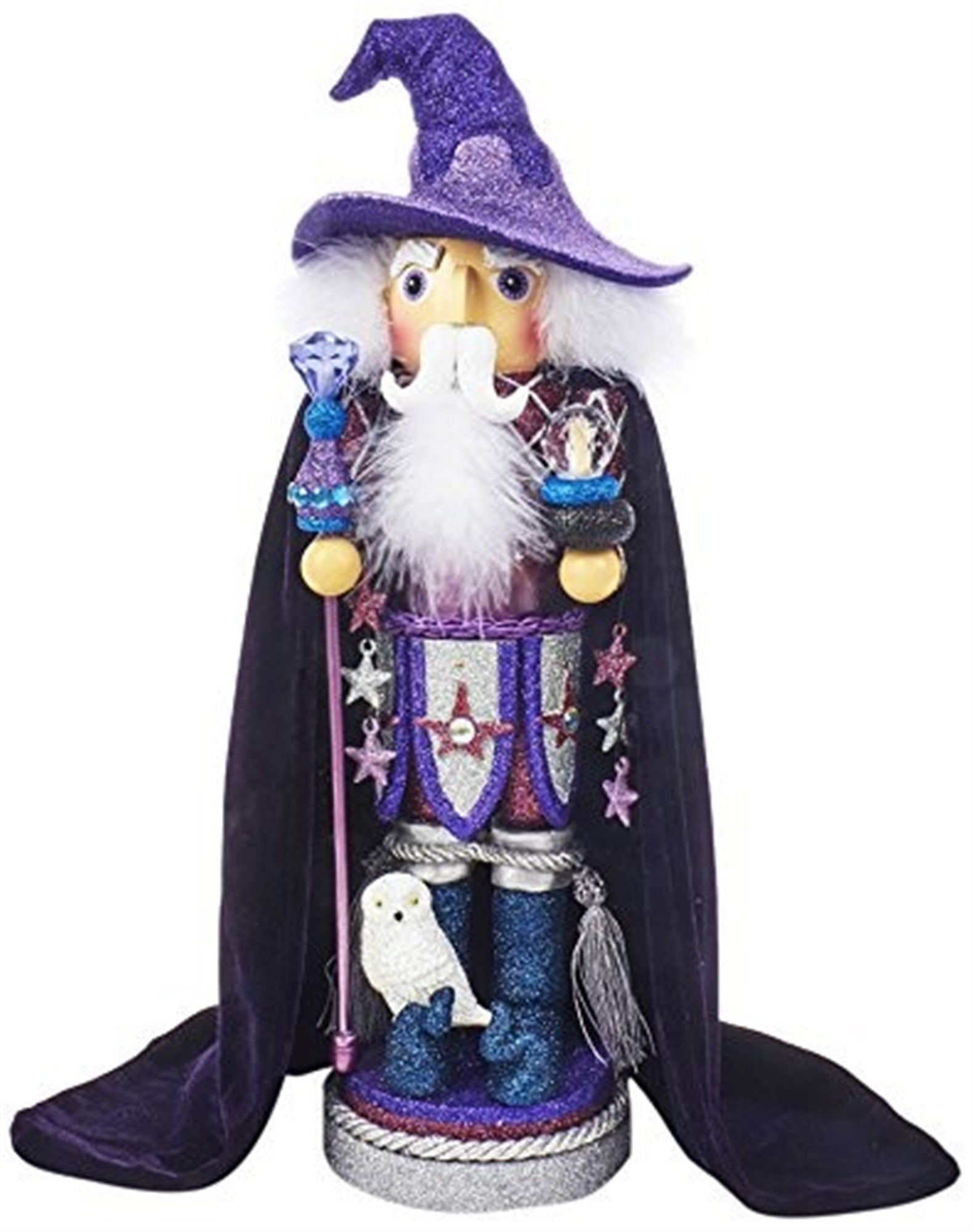 Kurt Adler Wooden Hollywood Nutcracker Collection, Purple Wizard, 18"