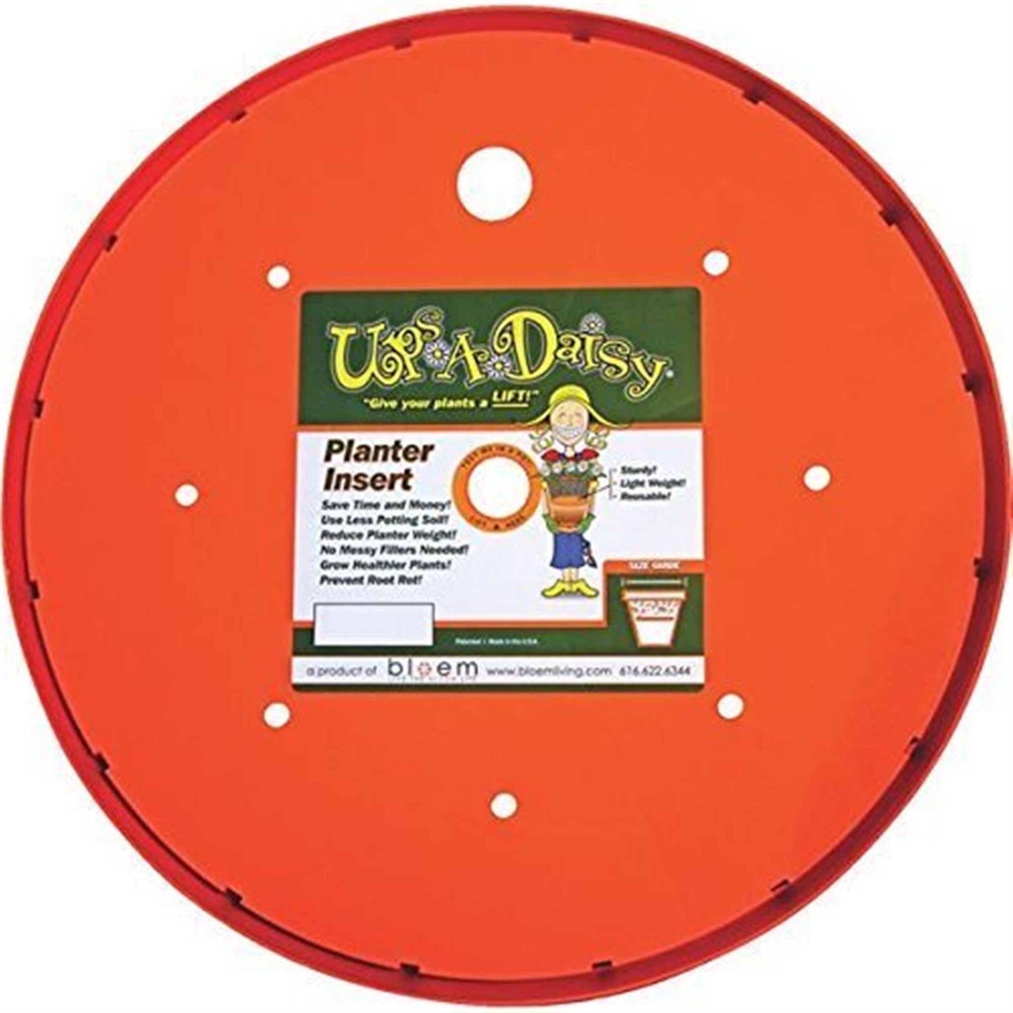 Bloem Ups-A-Daisy Flower Planter Insert — Reusable Pot Insert for Healthier Plants, Orange