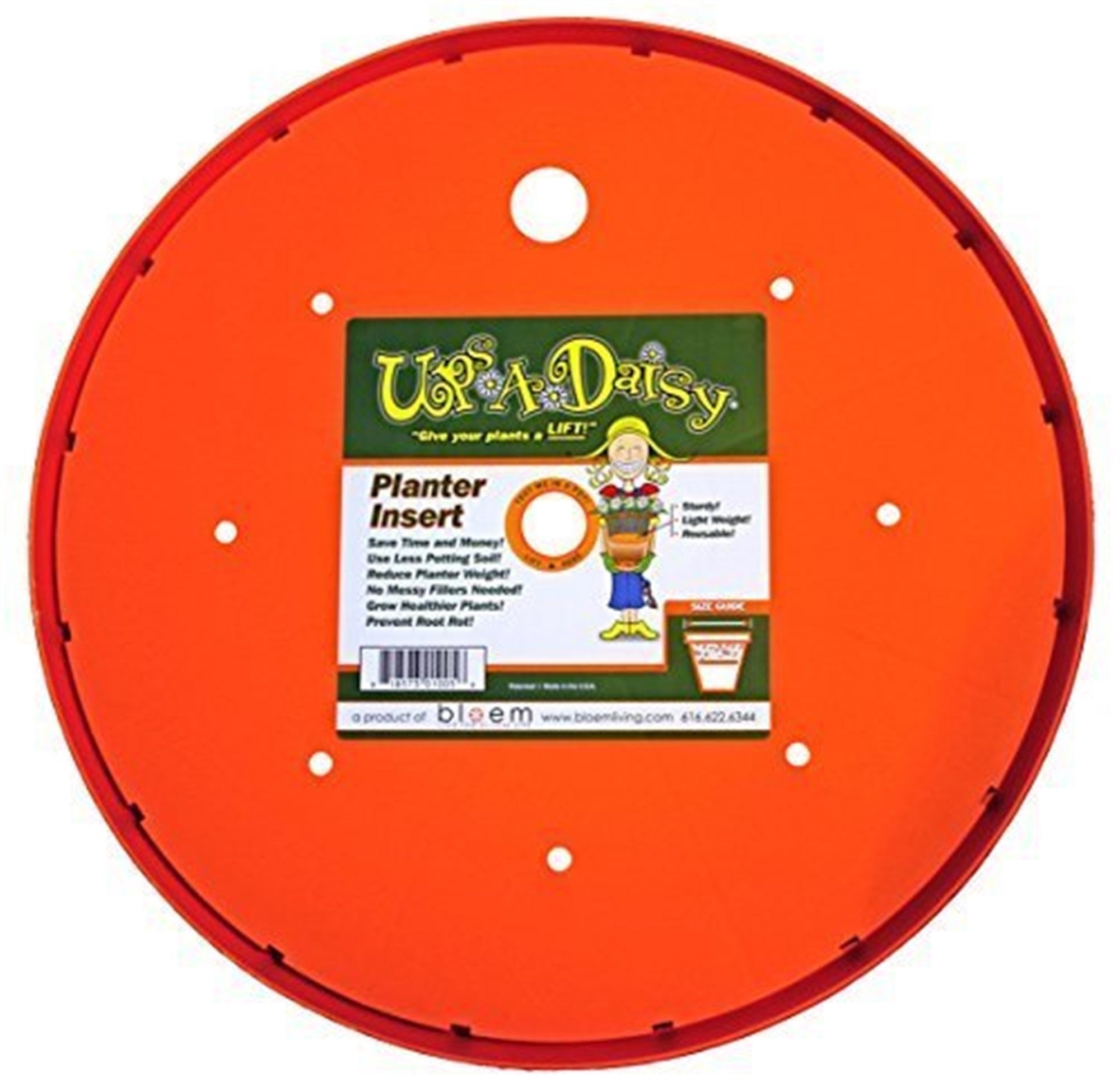 Bloem Ups-A-Daisy Flower Planter Insert — Reusable Pot Insert for Healthier Plants, Orange