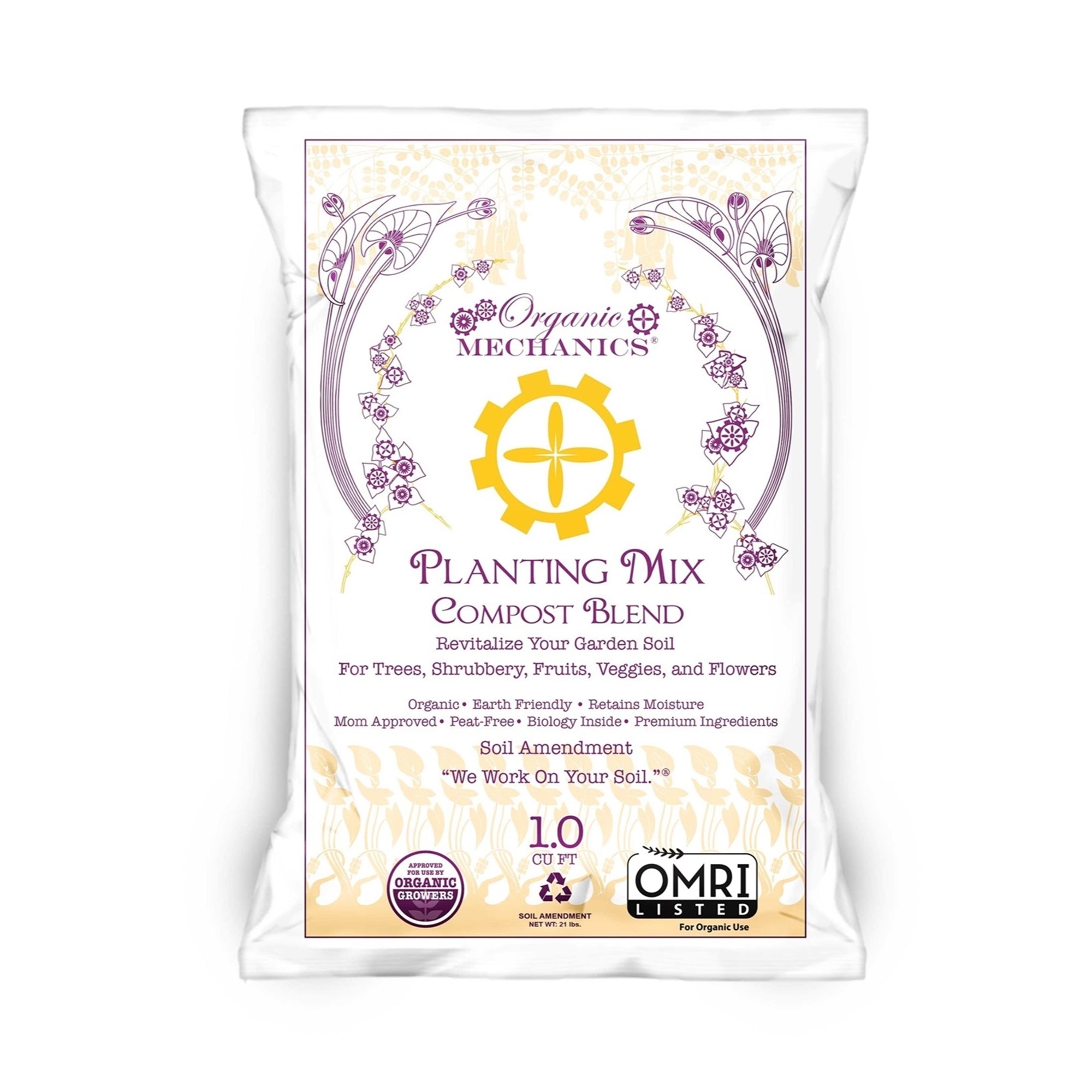 Organic Mechanics Planting Mix Compost Blend Soil Amendment