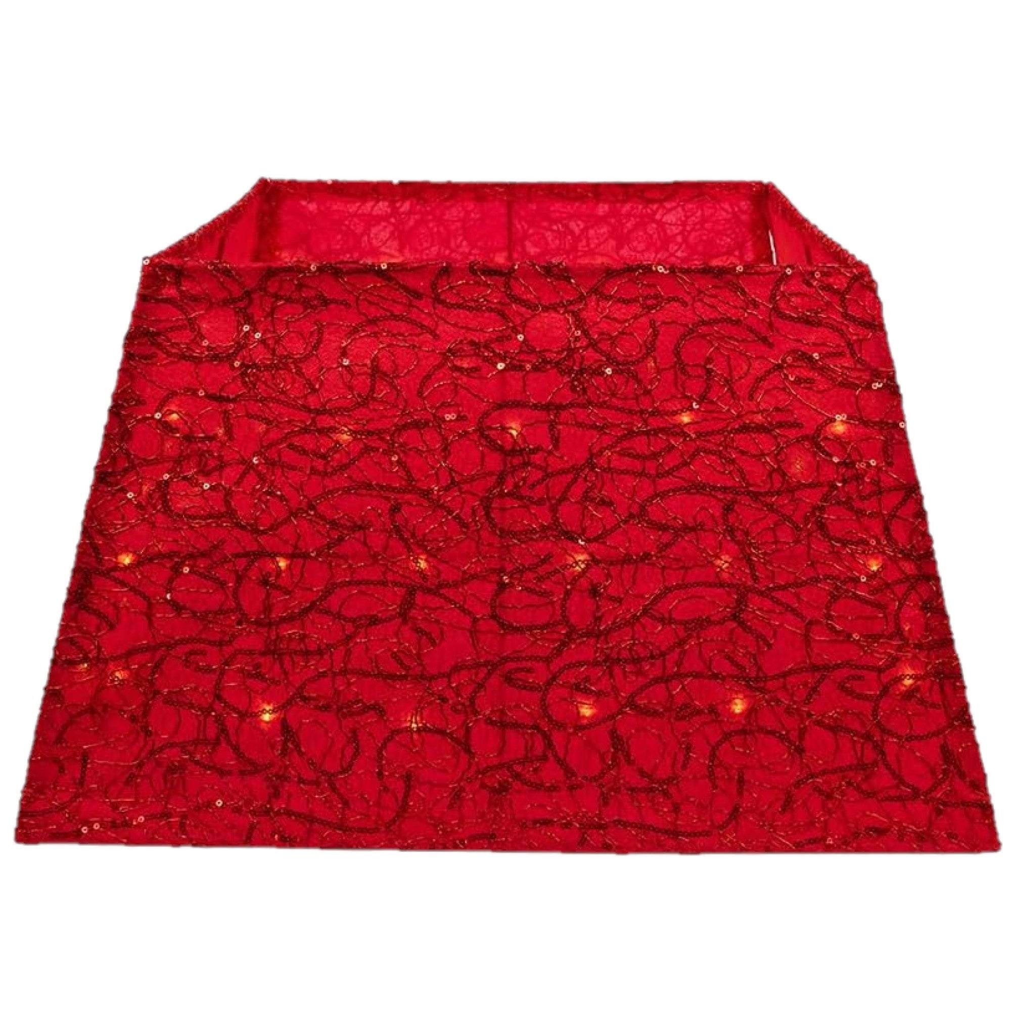 Kurt Adler 70-Light Warm White LED Tree Collar, Red, 19.75in
