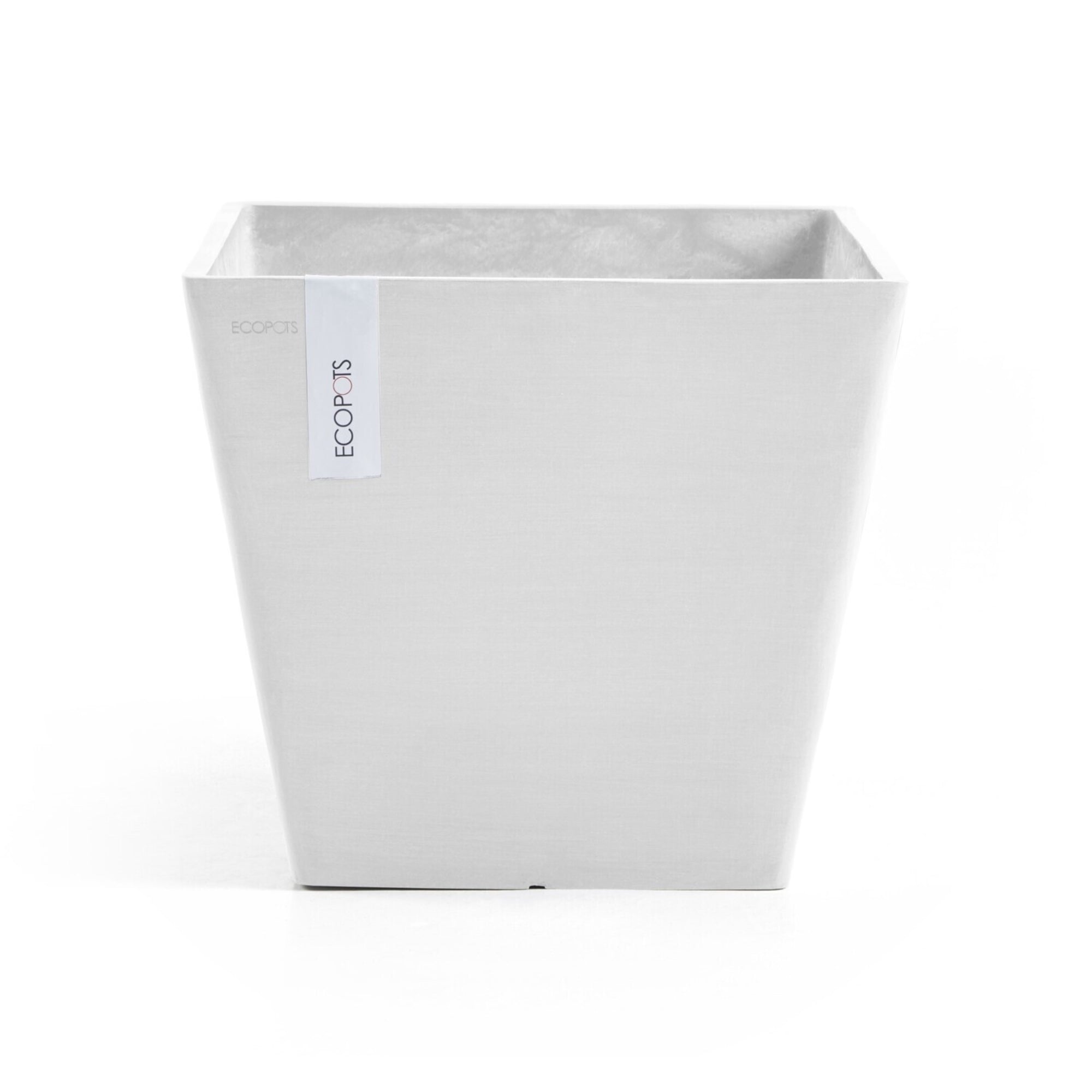 Ecopots Rotterdam Durable Modern Square Indoor/Outdoor Recycled-Based Composite Flower Planter