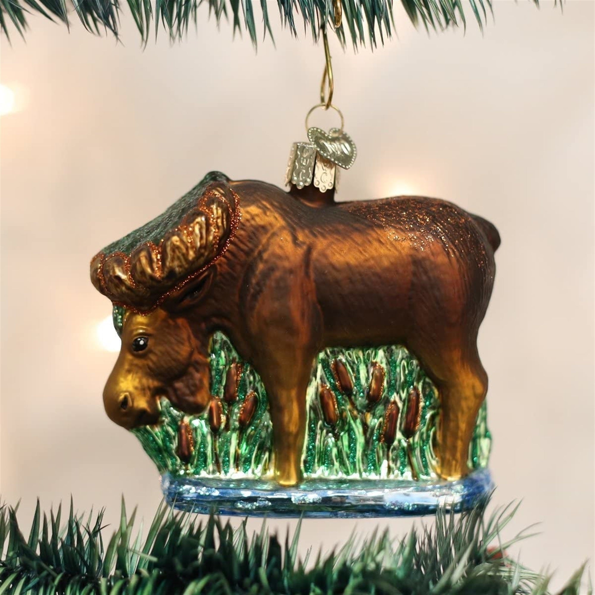 Old World Christmas Blown Glass Ornament for Christmas Tree, Munching Moose