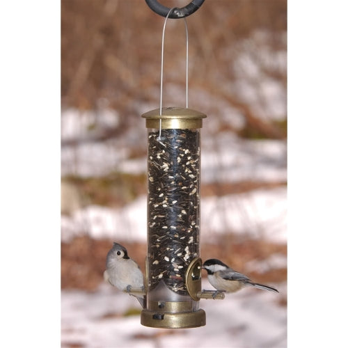 Aspects Quick-Clean Small Seed Tube Feeder — Antique Brass Finish — 0.75 Qt Capacity
