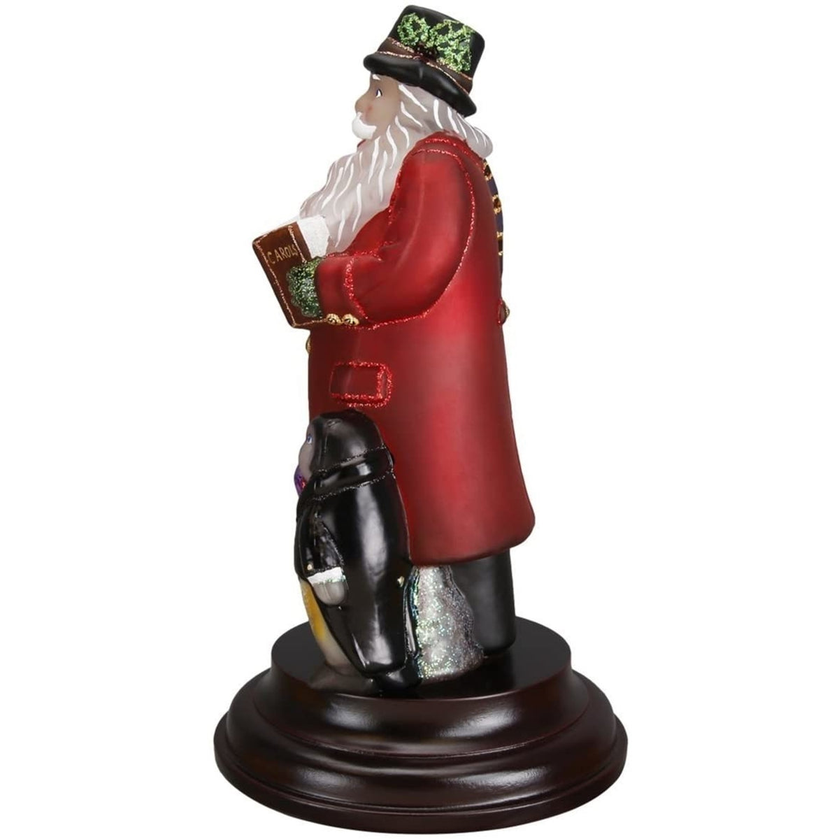 Old World Christmas Blown Glass Table Piece, Caroling Santa Light, 10.75"