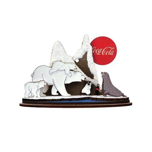 Old World Christmas Ginger Cottages Wooden Ornament for Christmas Tree, Coca-Cola Polar Bears
