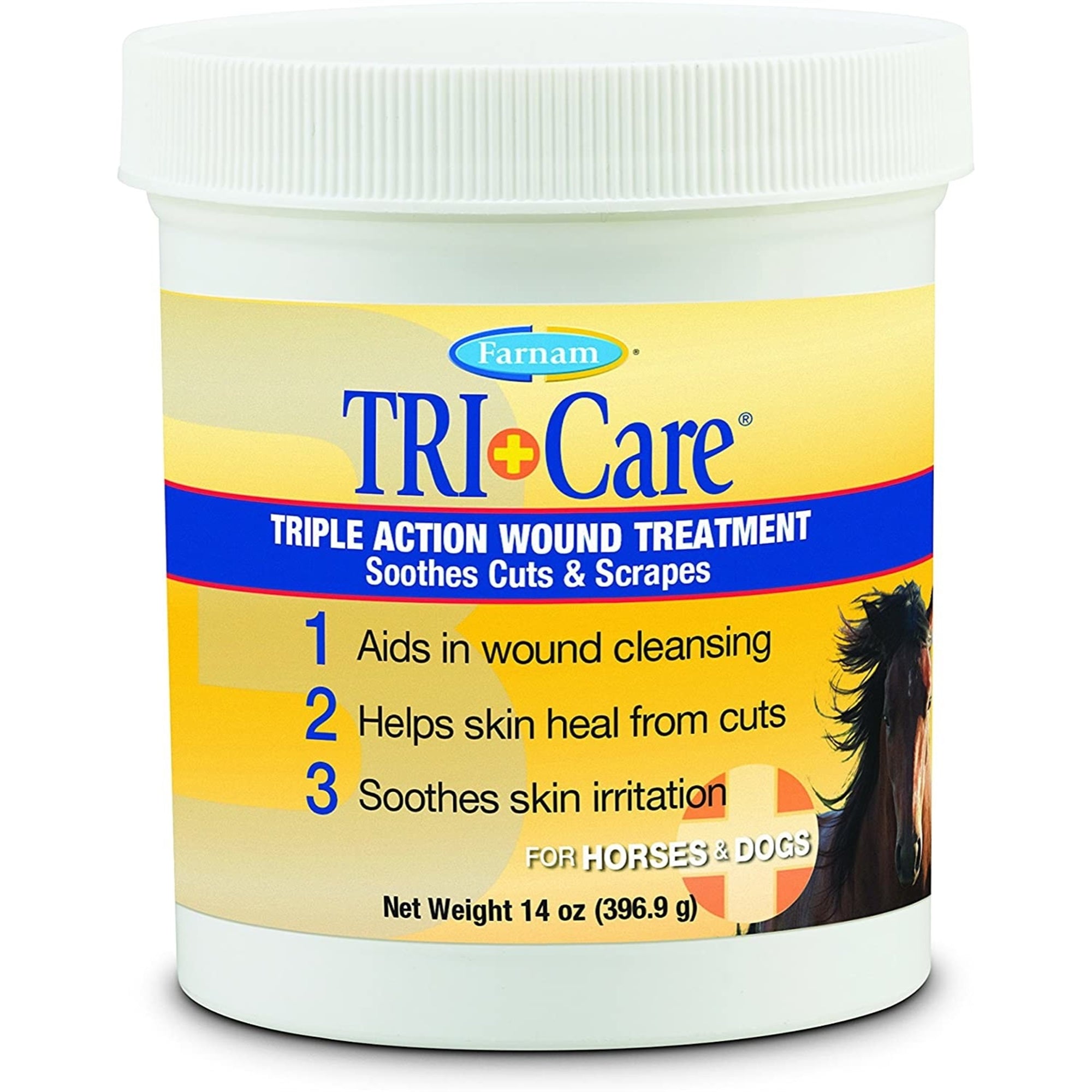 Farnam Tri-Care Triple Action Wound Treatment for Dogs & Horses, 14 oz