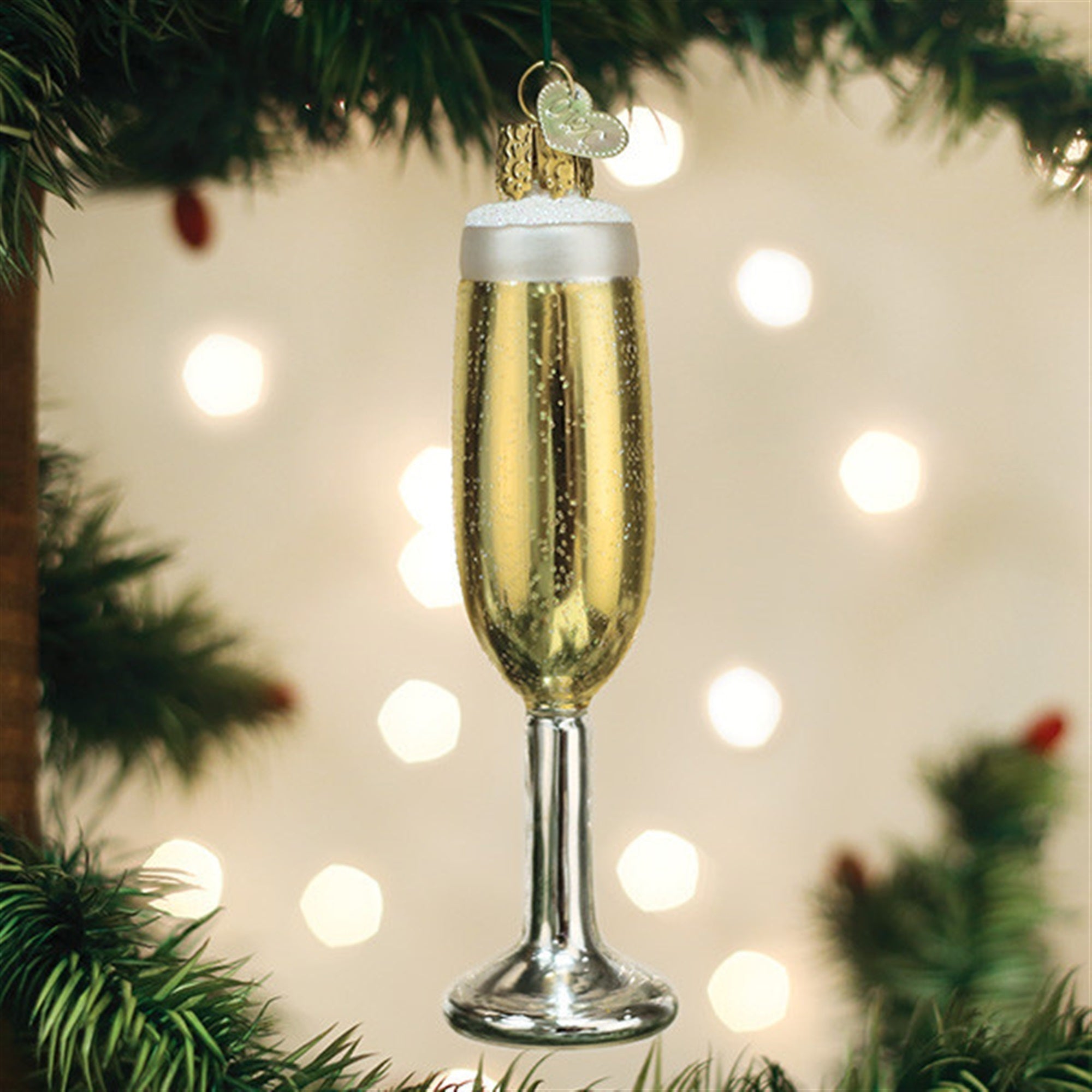 Old World Christmas Champagne Flute Glassblown Ornament