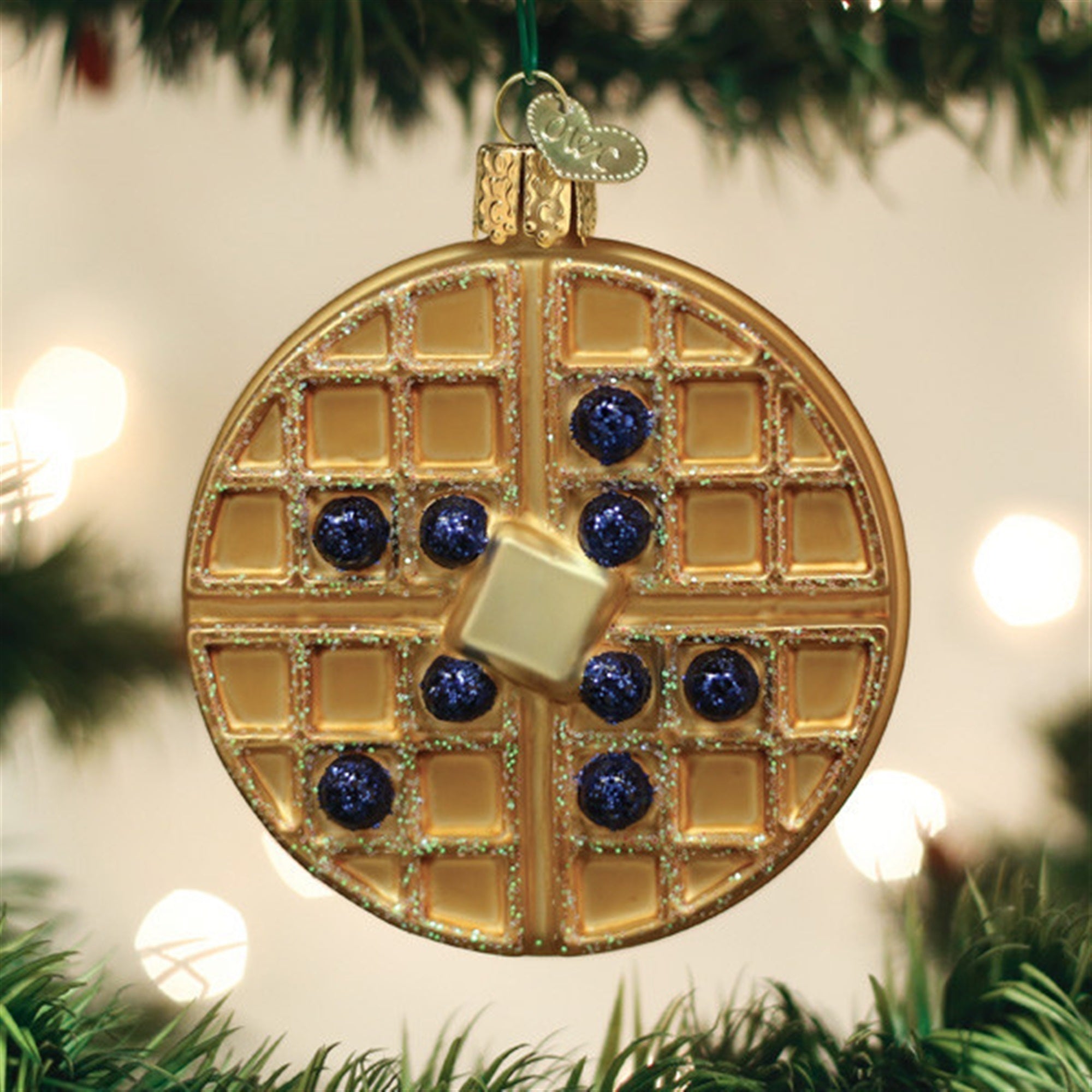 Old World Christmas Waffle Glassblown Ornament