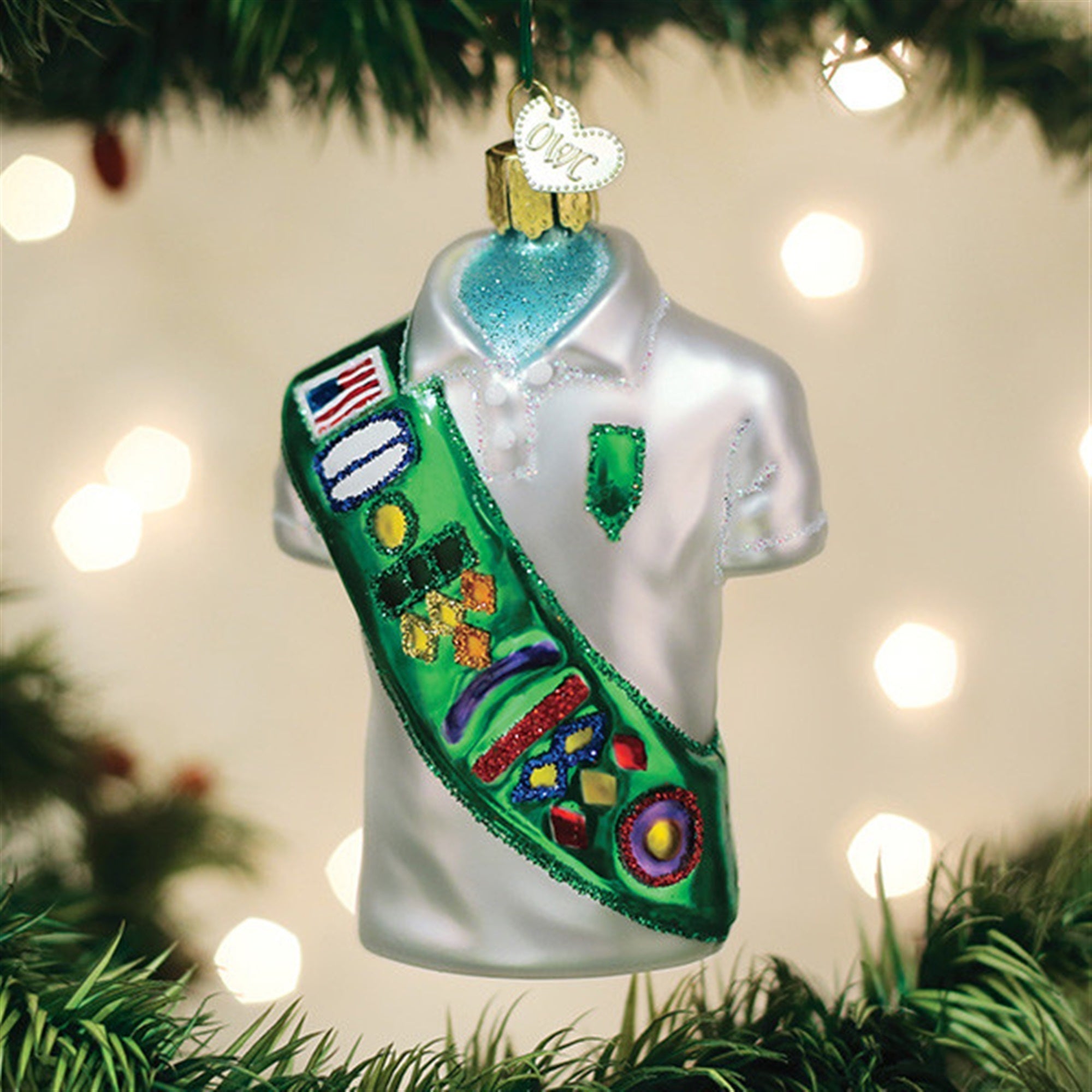 Old World Christmas Blown Glass Christmas Ornament, Girl Scout Uniform