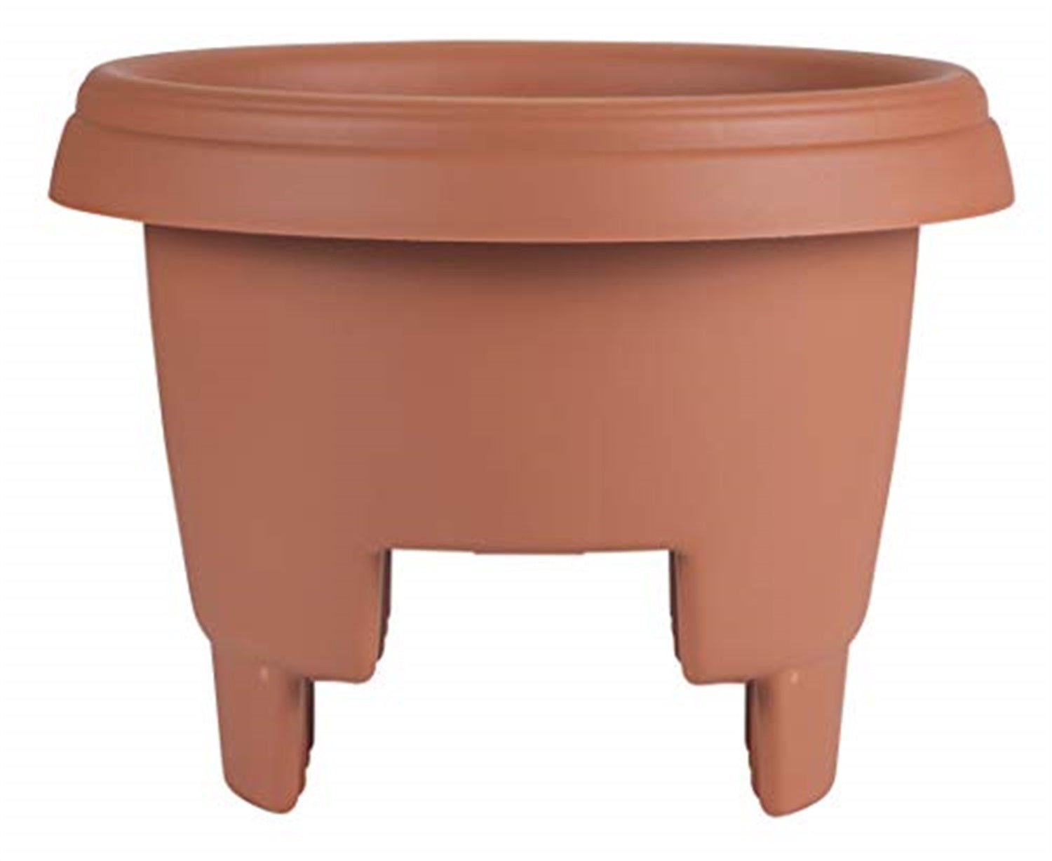 Bloem Classic Round Deck Balcony Rail Planter, Terra Cotta, 12"