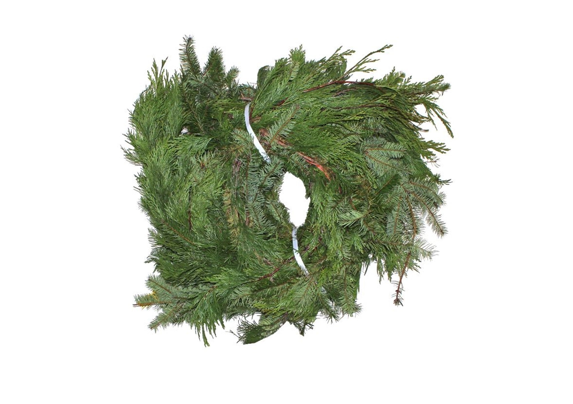 Garden Elements Fresh Live Christmas Holiday Decorative Greens Rope Garland, Cedar Douglas Mixed, 25'