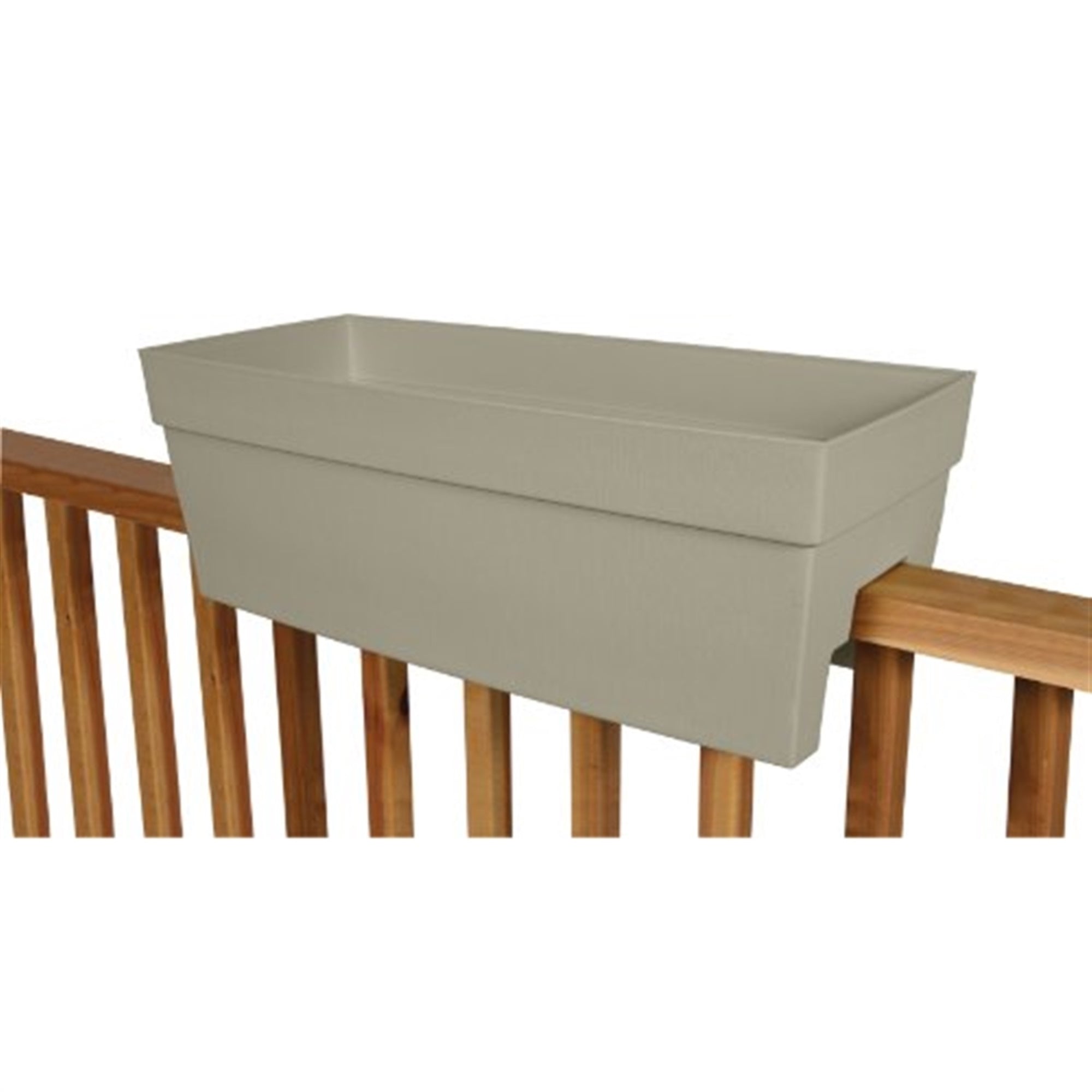 DCN Harmony Rail Planter – Self-Watering Planter for 2x4 or 2x6 Railings, Portabella, 27"