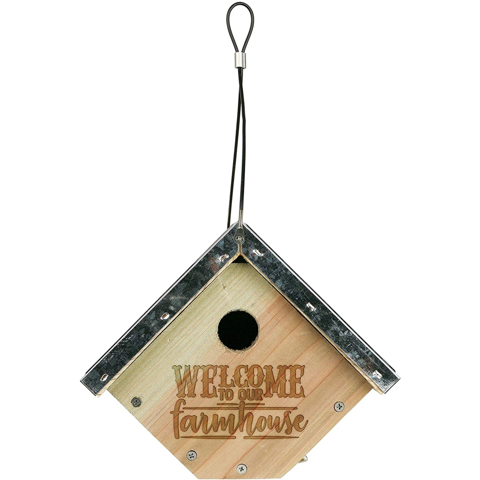 Nature’s Way Wren House — Galvanized Roof, Weathered Cedar for Wrens & Chickadees, 8.25" H