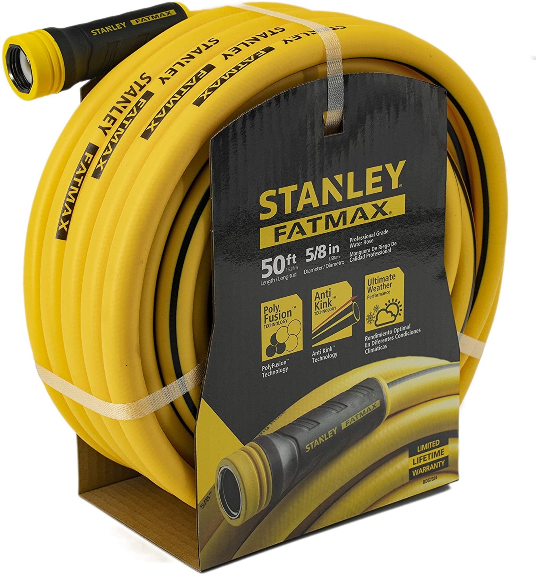 Stanley Fatmax Professional Grade Water Hose, 50' x 5/8, Yellow 500 PSI