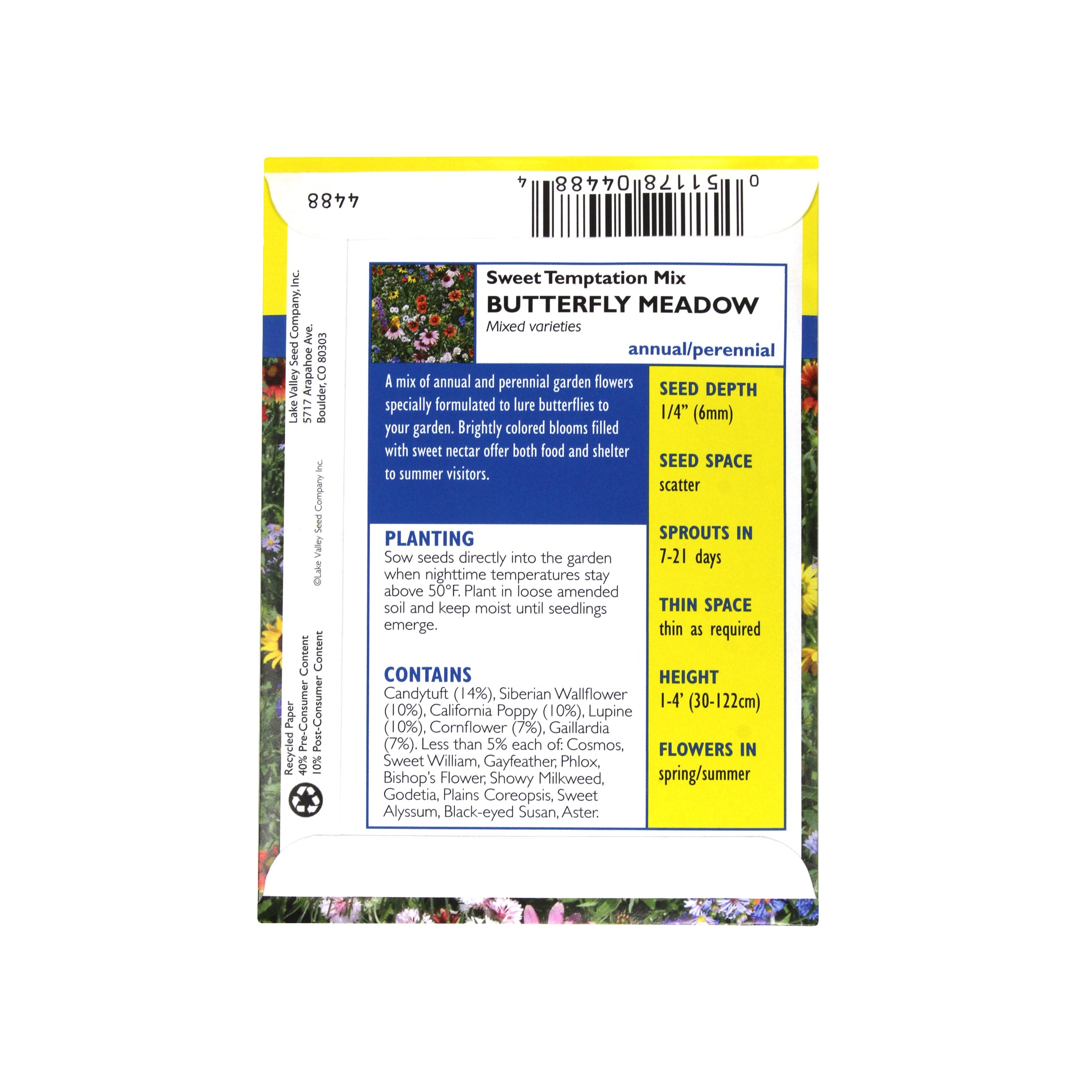 Lake Valley Seed: Butterfly Meadow Sweet Temptation Flower Mix