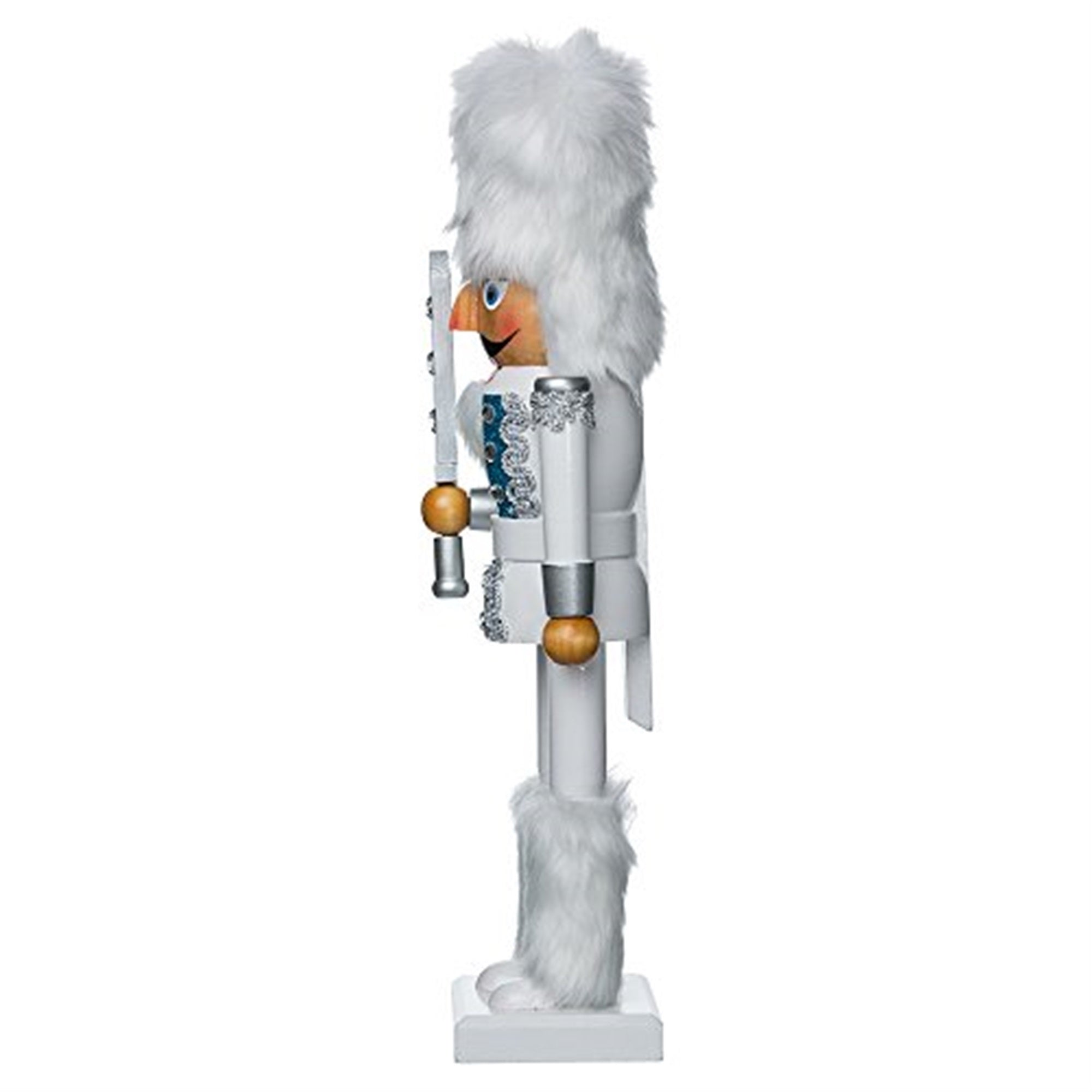 Kurt Adler White Russian Soldier Wooden Nutcracker, 15"