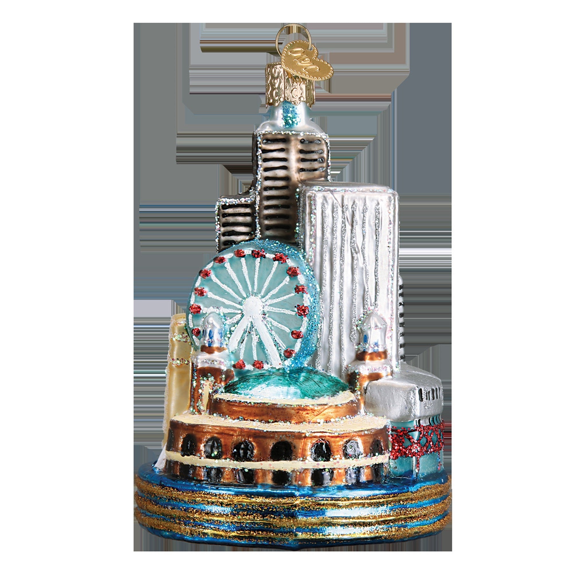 Old World Christmas Glass Blown Ornament for Christmas Tree, Chicago City