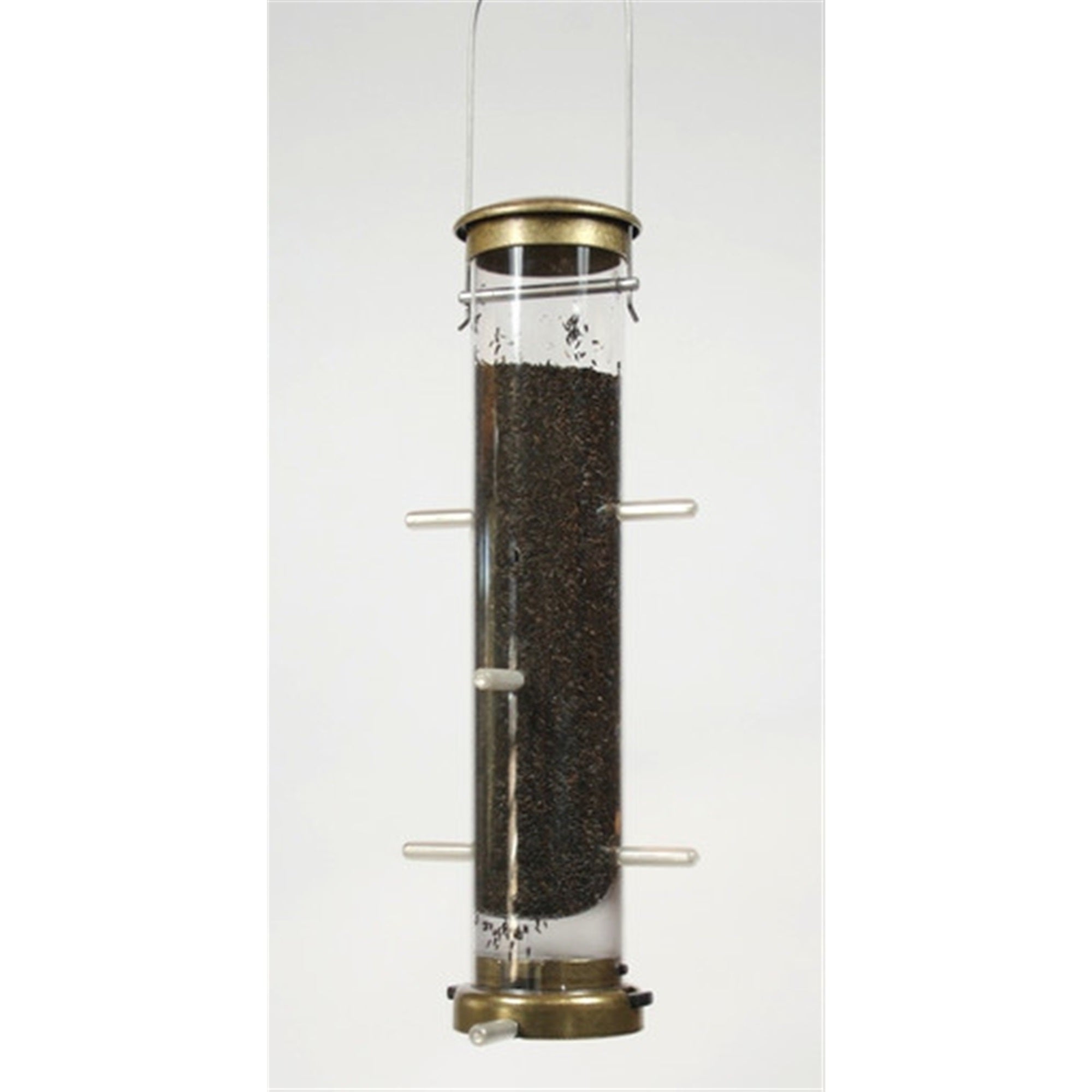 Aspects Quick-Clean Tube Wild Bird Feeder with 8 Perches, 1.25 Quart Capacity, Antique Brass