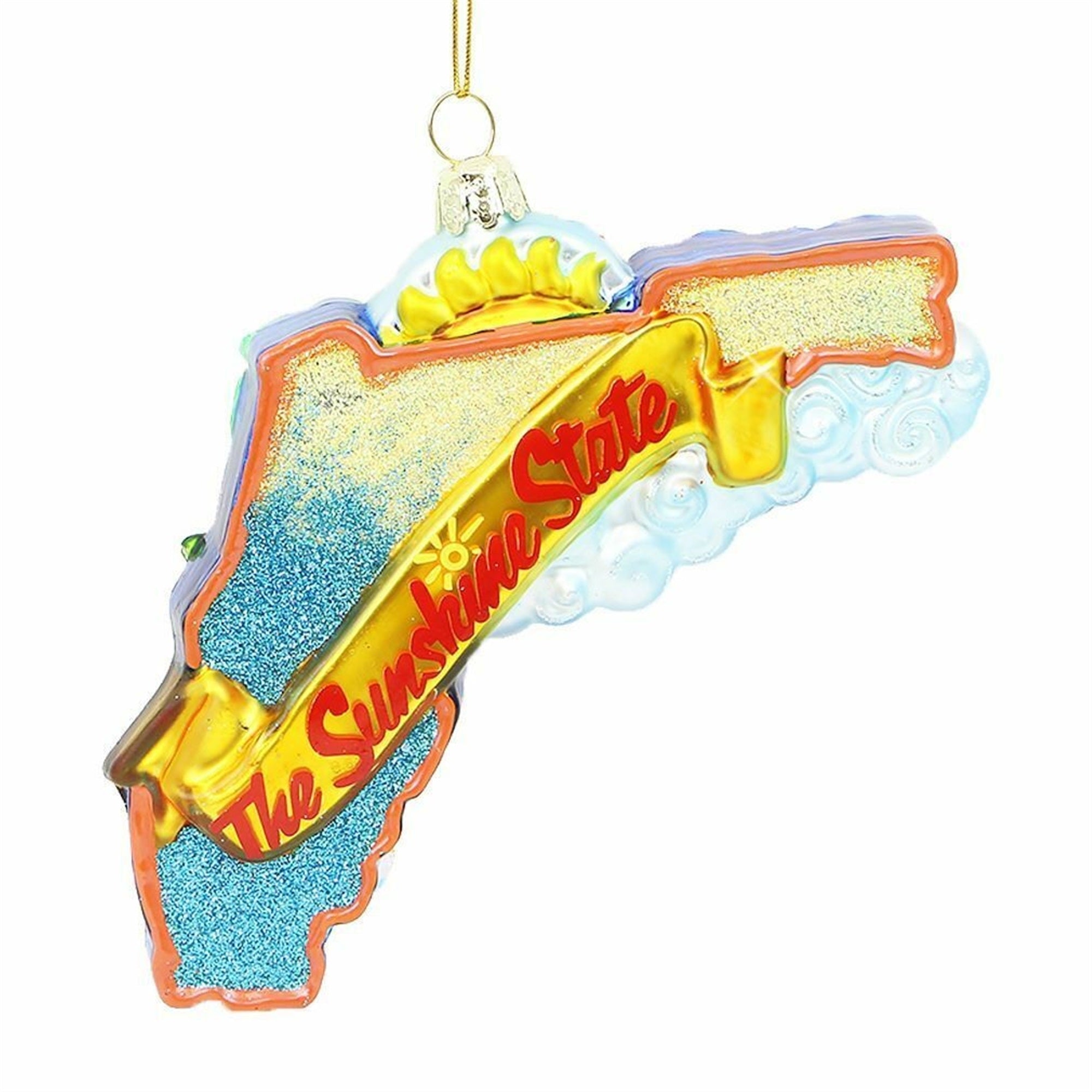 Kurt Adler 5 Double-Sided Florida Cityscape Glass Ornament