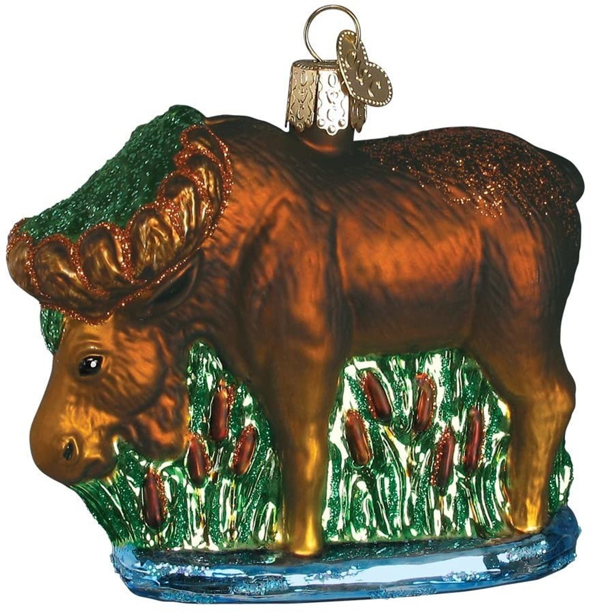 Old World Christmas Blown Glass Ornament for Christmas Tree, Munching Moose