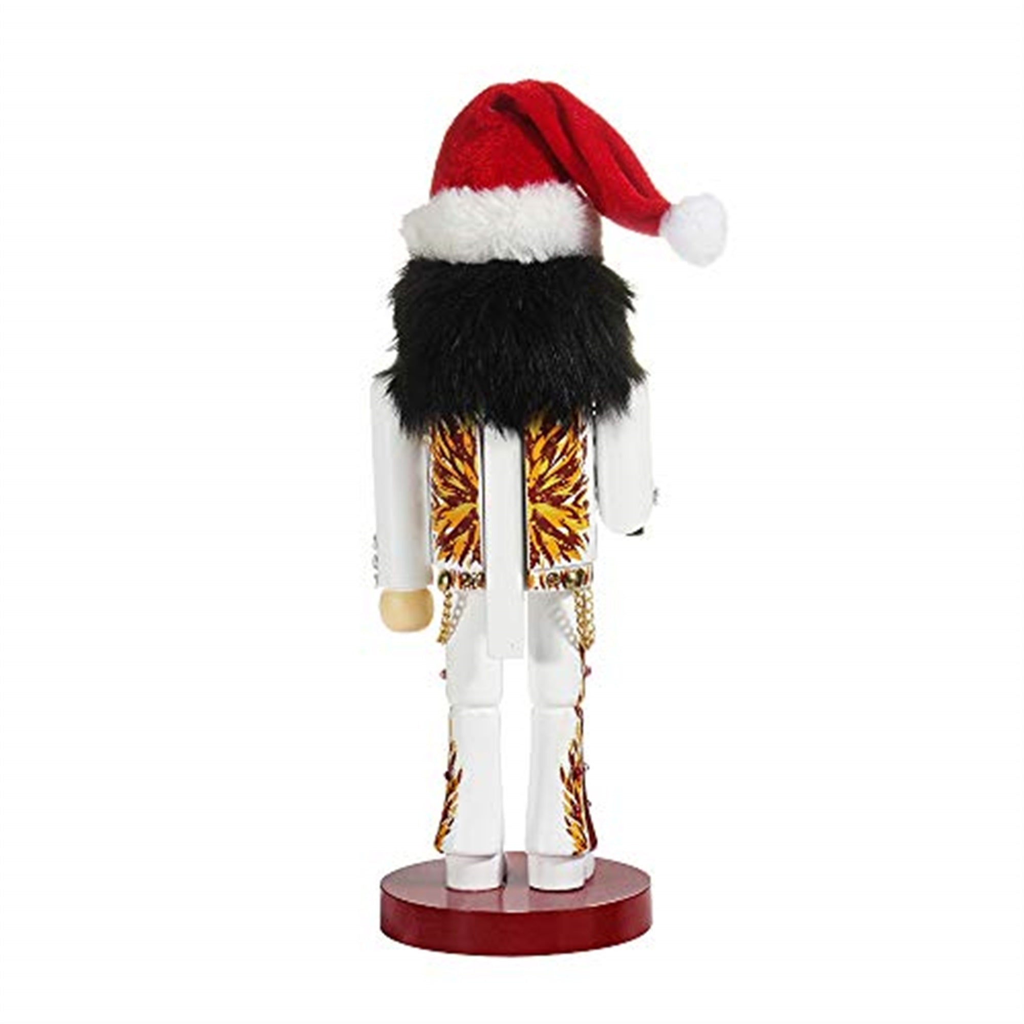 Kurt Adler Wooden Nutcracker, Elvis Presley in White Flame Suit & Santa Hat, 11"
