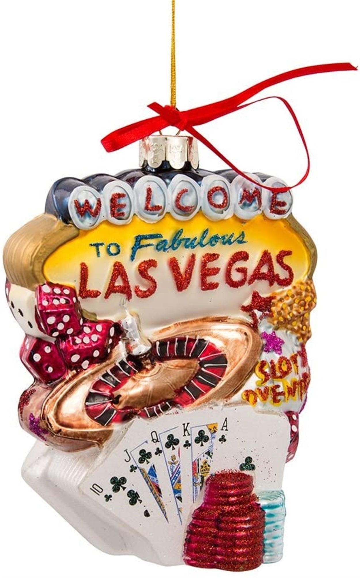 Kurt Adler Cityscapes Collection Glass Ornament, Las Vegas, 5.5"