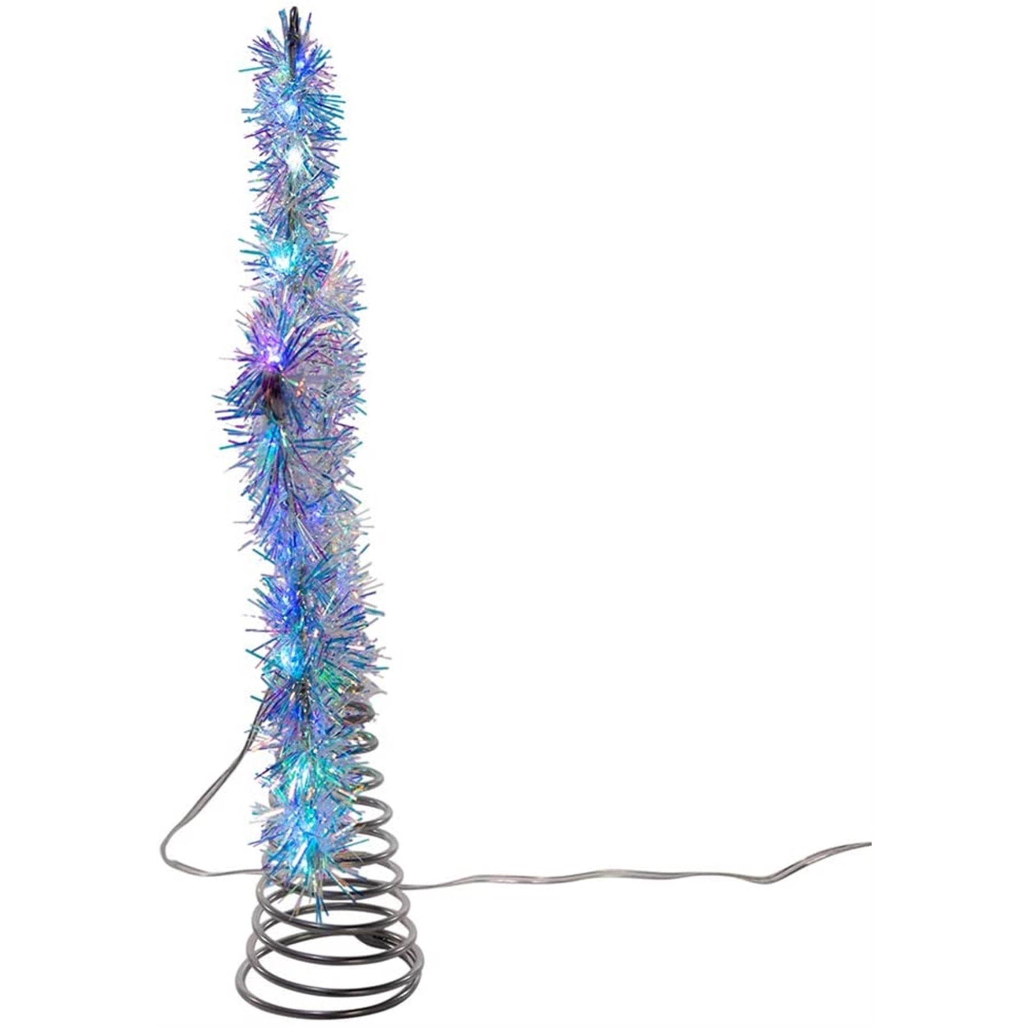 Kurt Adler Lighted Tinsil Star Tree Topper with LED lights. 12"