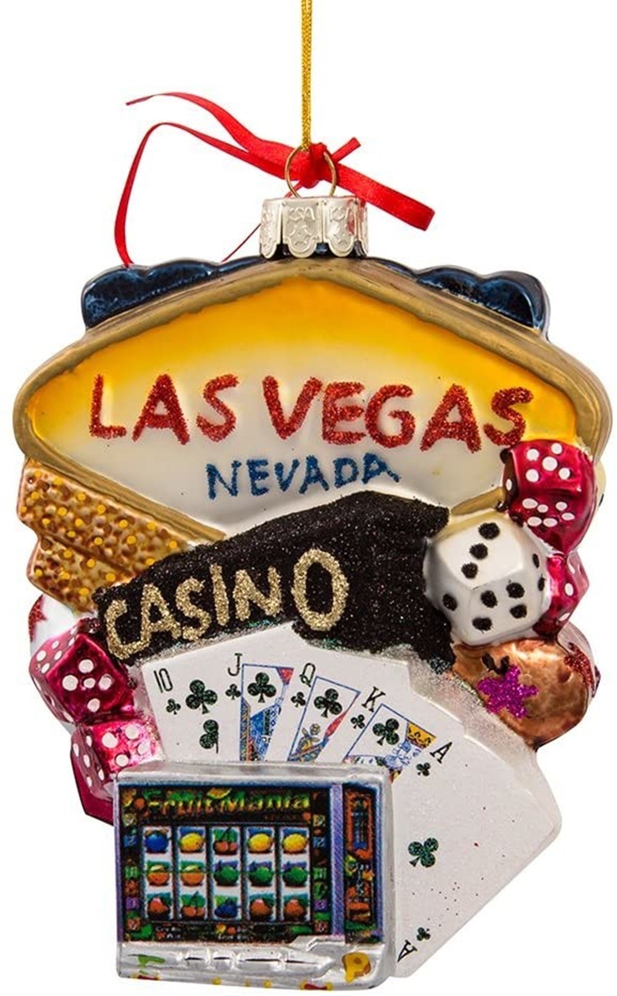 Kurt Adler Cityscapes Collection Glass Ornament, Las Vegas, 5.5"