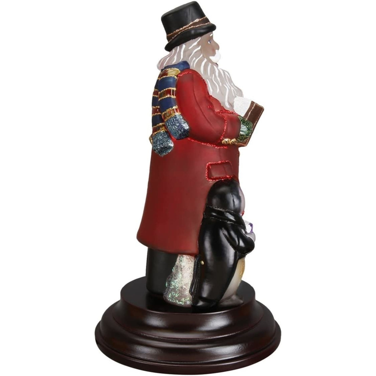 Old World Christmas Blown Glass Table Piece, Caroling Santa Light, 10.75"