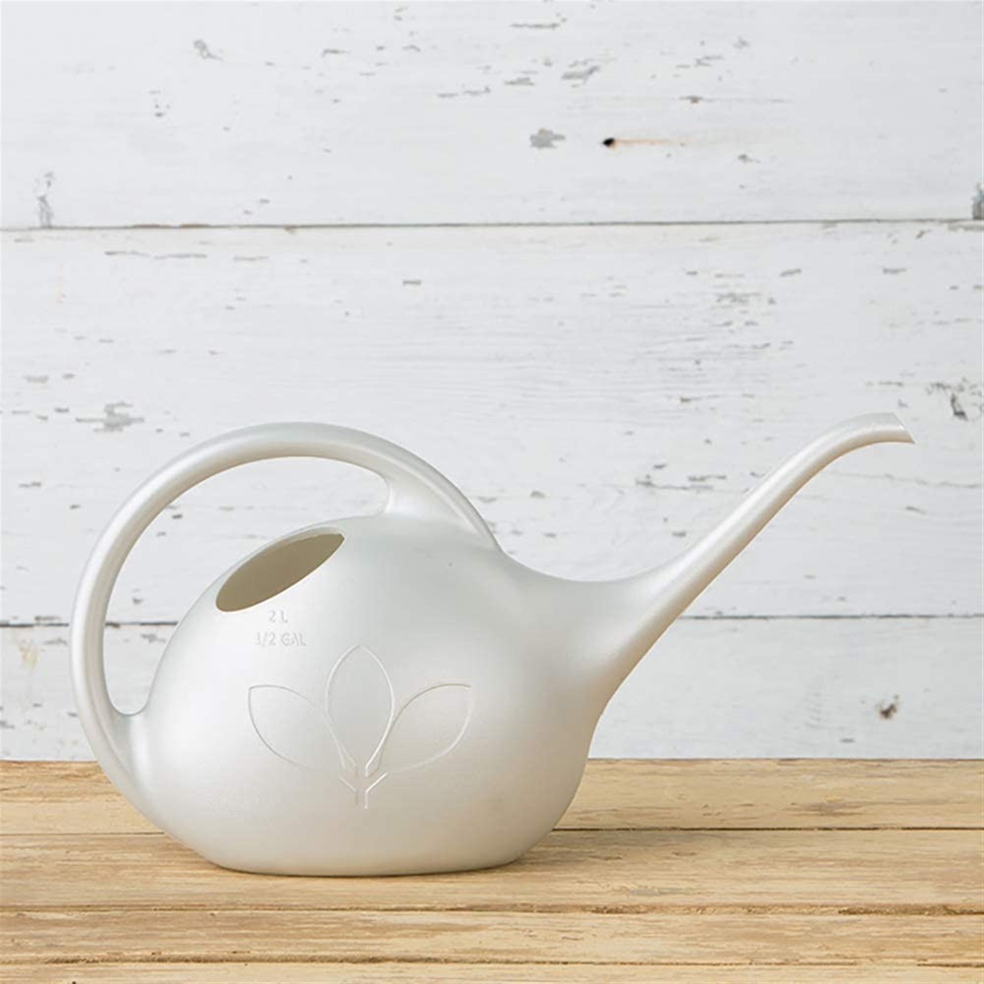 Novelty Indoor Watering Can – Durable Plastic with Long-Spout & Ergonomic Handle, Pearl, 0.5 Gal