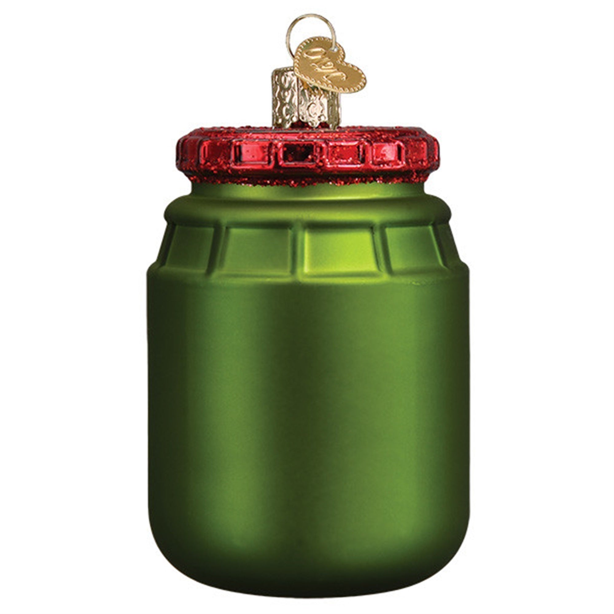 Old World Christmas Jar Of Pickles Glassblown Ornament