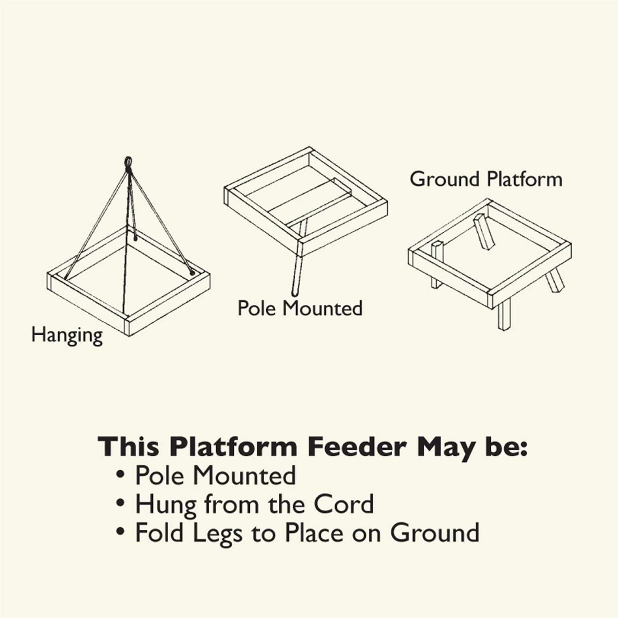 Woodlink Audubon 3-in-1 Platform Wild Bird Feeder, 3lb Seed Capacity