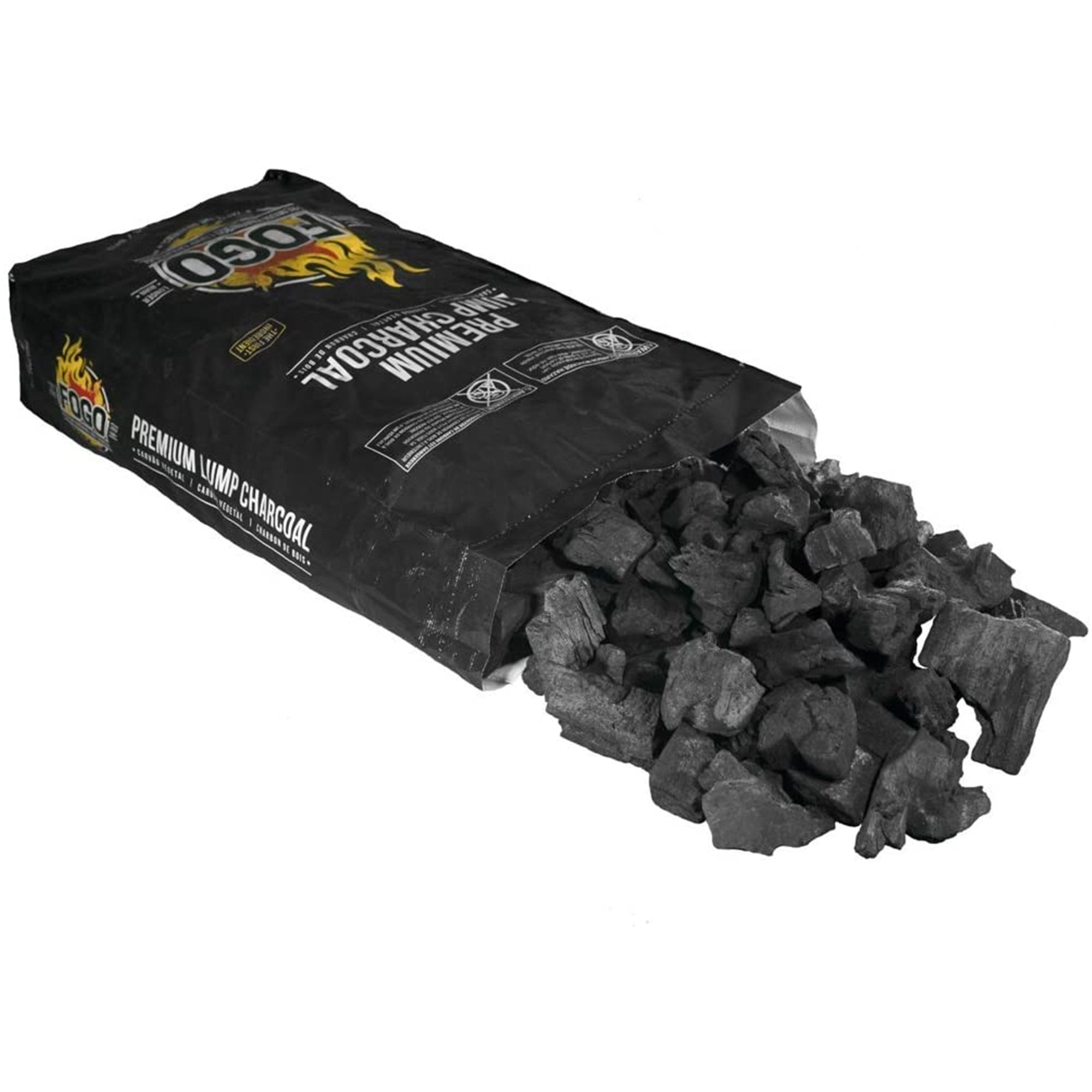 Fogo Premium Hardwood Medium-Sized Lump Charcoal, Black Bag, 17.6 Pounds