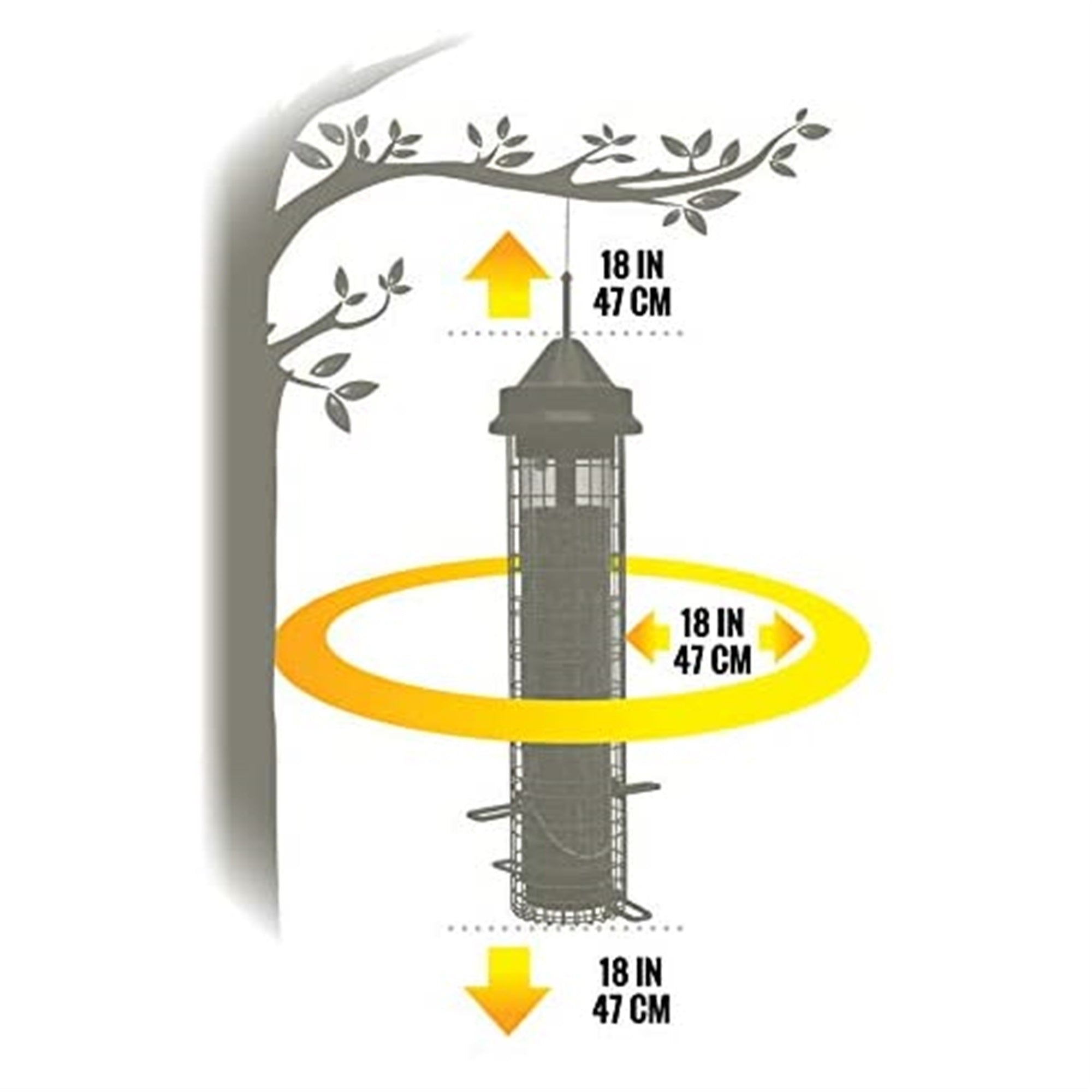 Squirrel Buster Classic Finch Squirrel-Proof Bird Feeder with 8 Feed Ports, 2.4lb Seed Capacity
