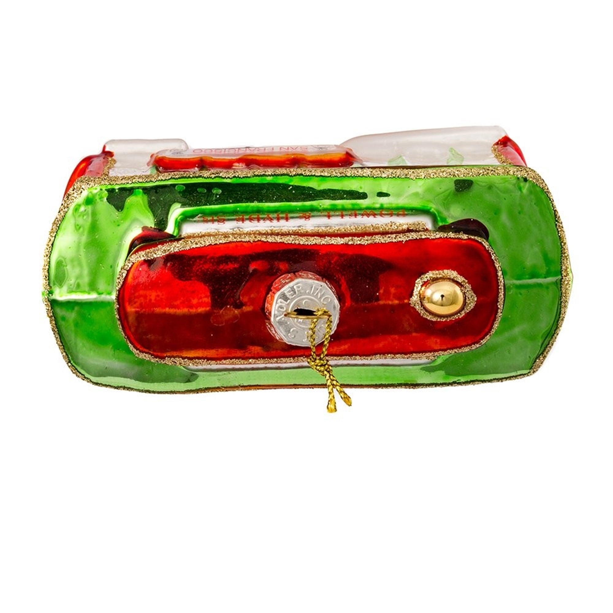 Kurt Adler Glass Ornament for Christmas Tree, San Francisco Cable Car