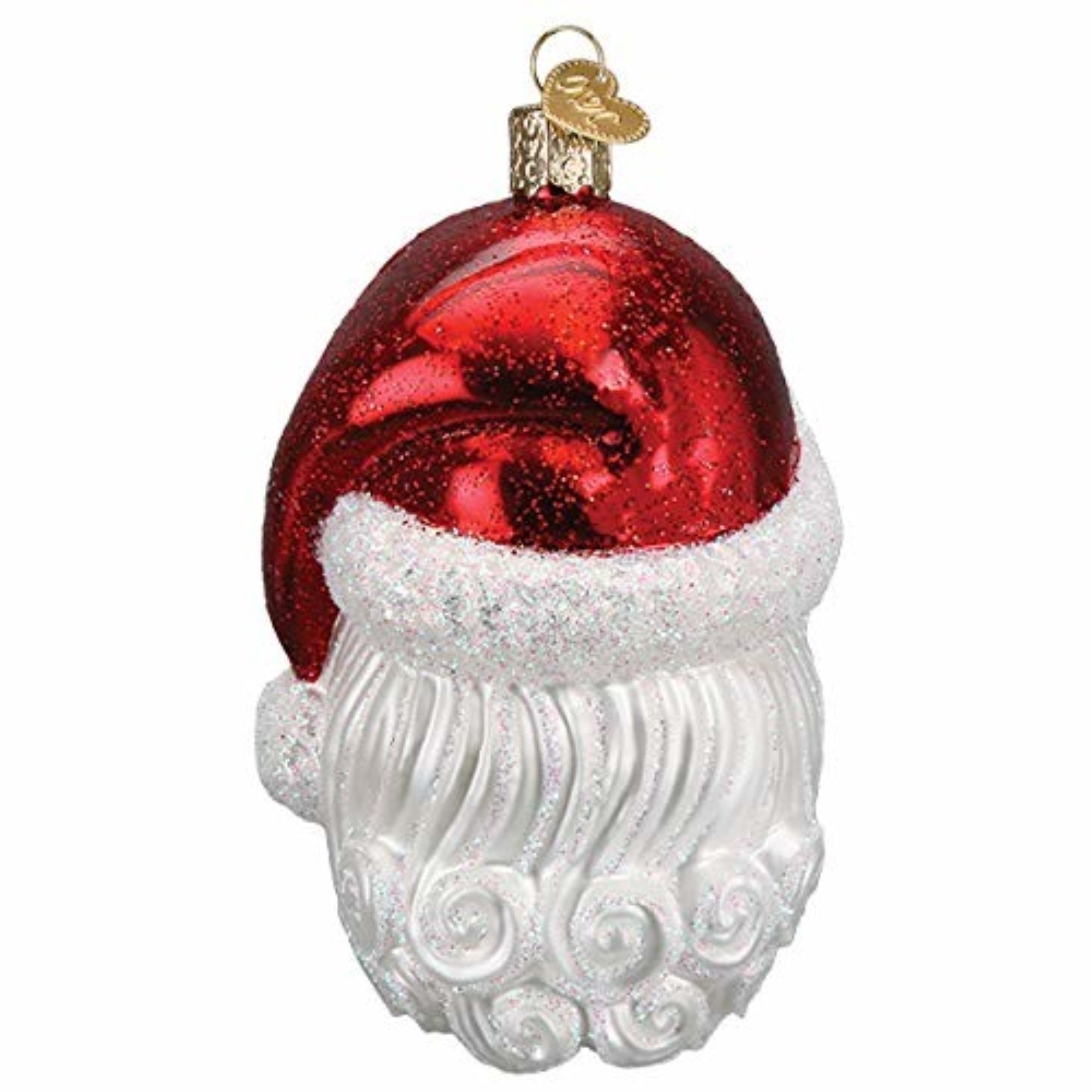 Old World Christmas Blown Glass Ornament for Christmas Tree, Santa with Face Mask