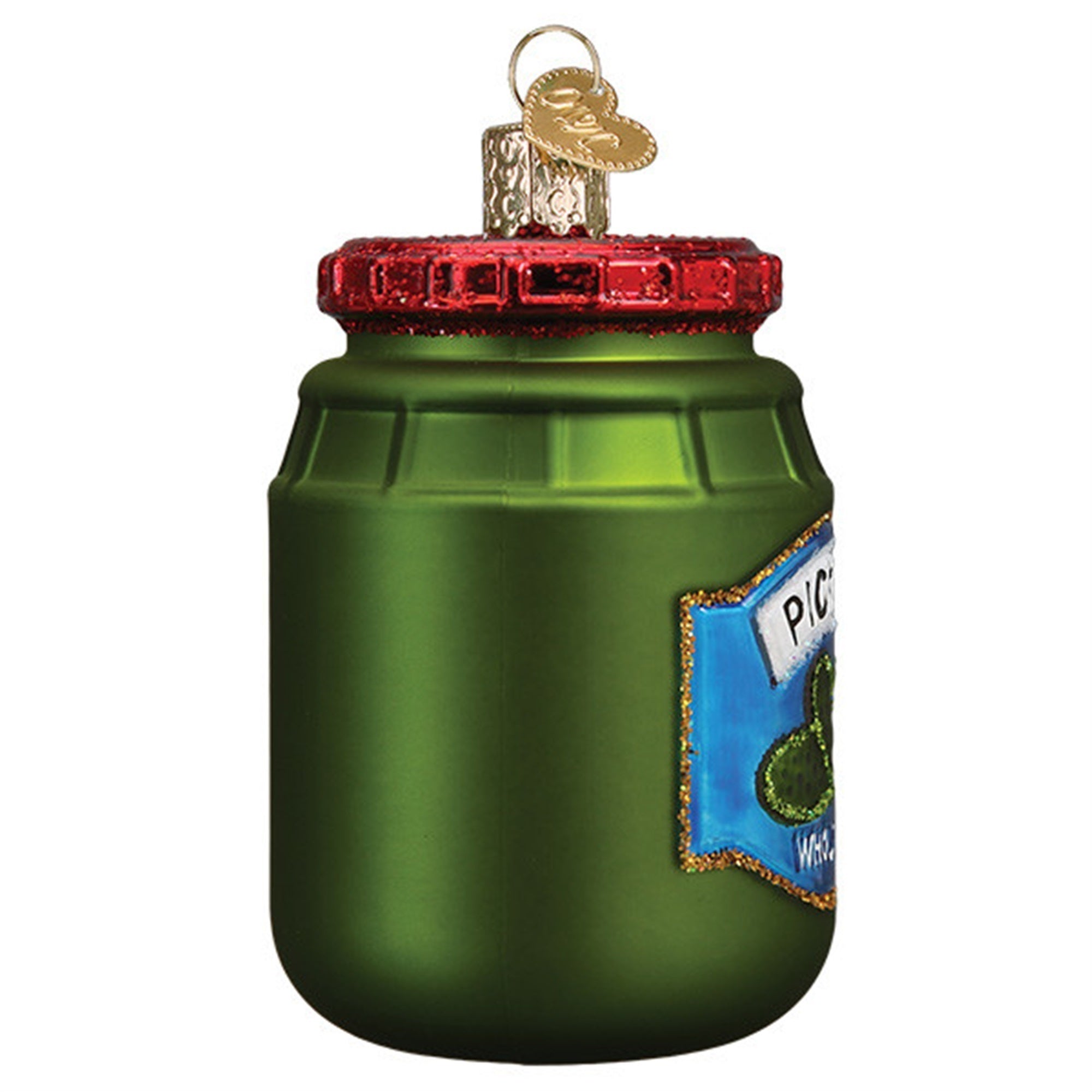 Old World Christmas Jar Of Pickles Glassblown Ornament