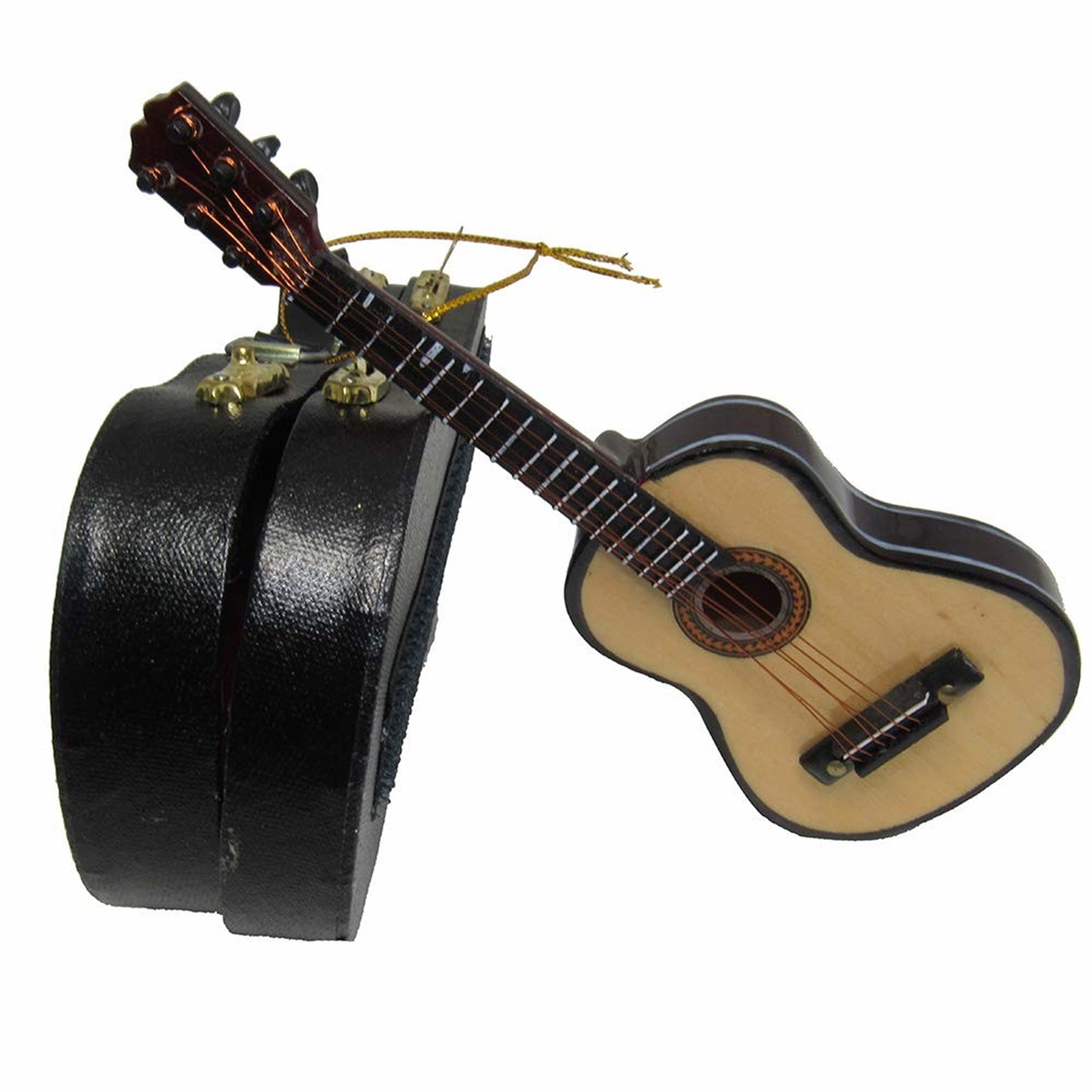 Kurt Adler Wood Pearlized Guitar Christmas Tree Ornament Hanging Decoration