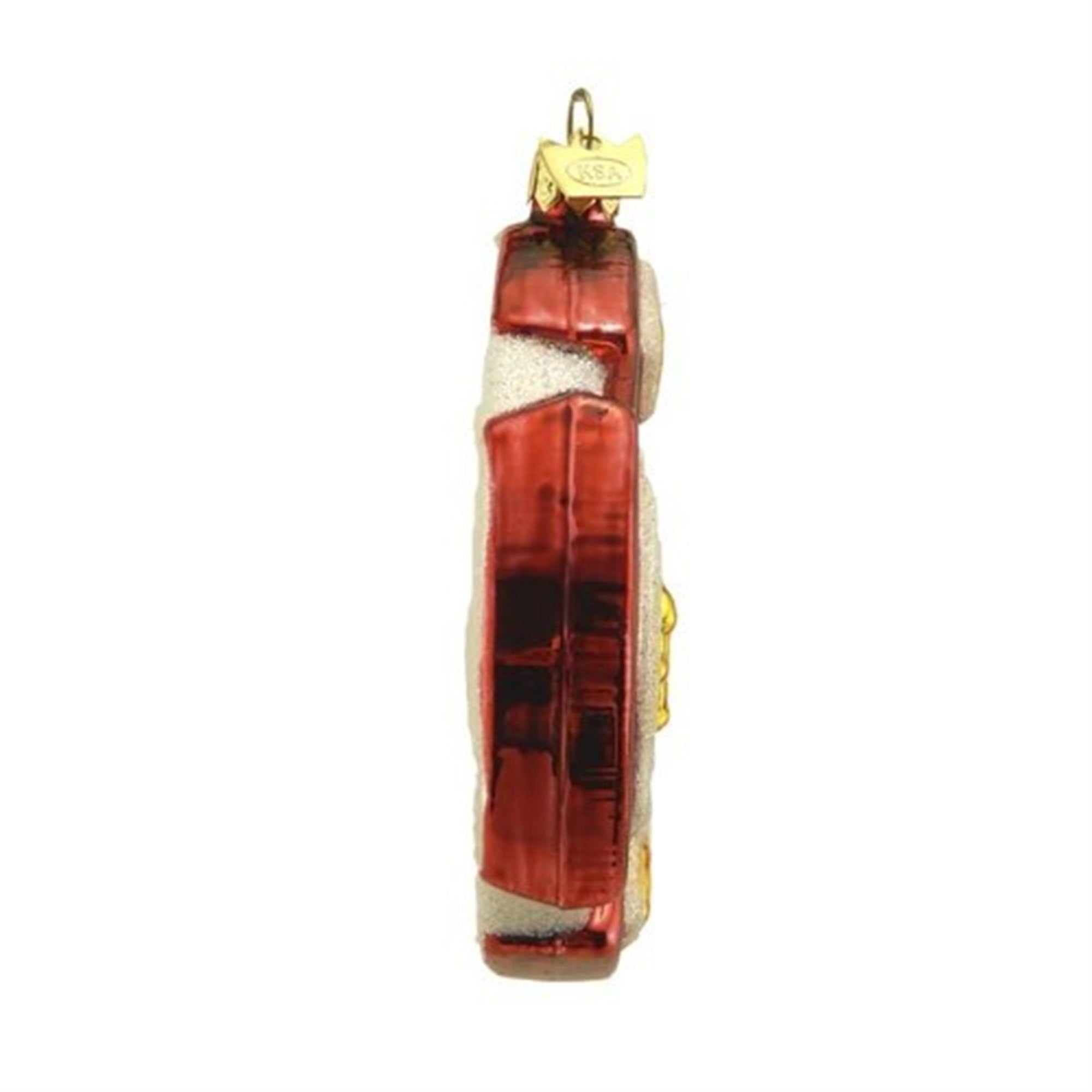 Kurt Adler Noble Gems Glass Ornament for Christmas Tree, Fire Department Shield