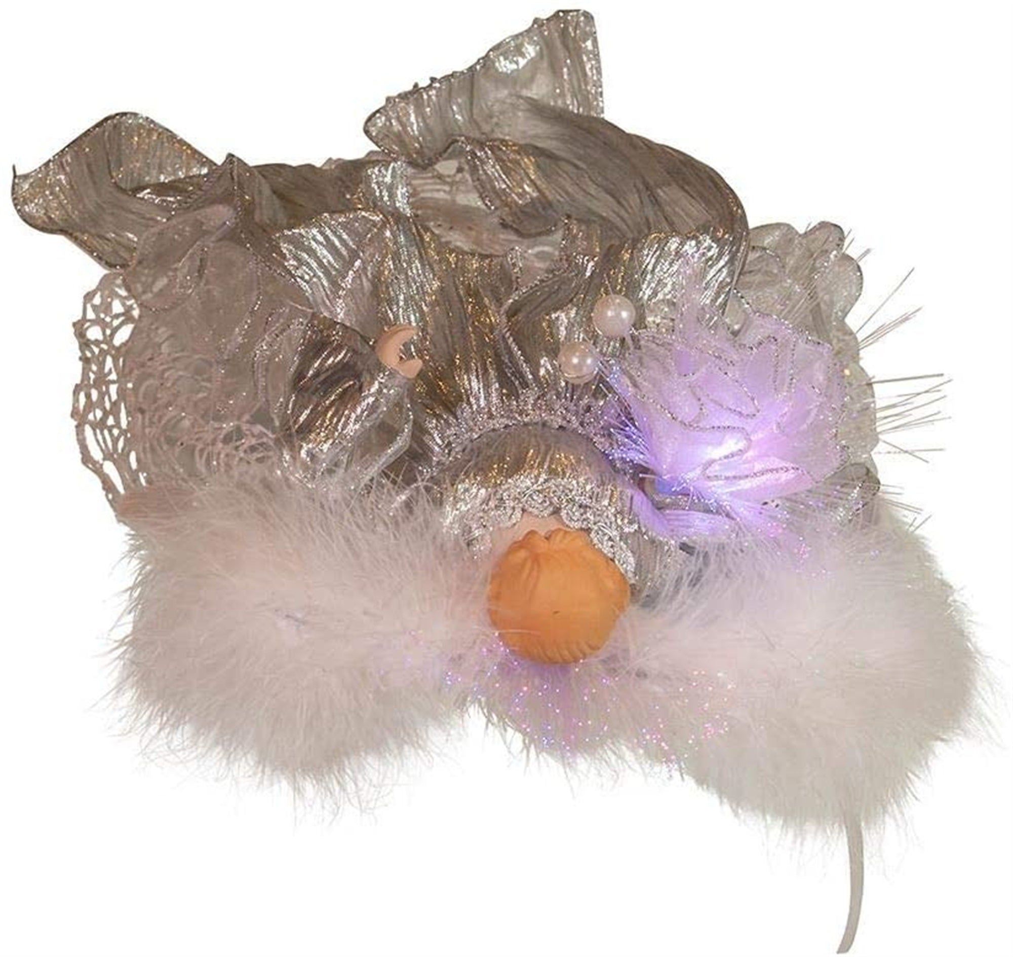 Kurt S. Adler Fiber Optic LED Silver Angel Treetop Tree Topper, 12
