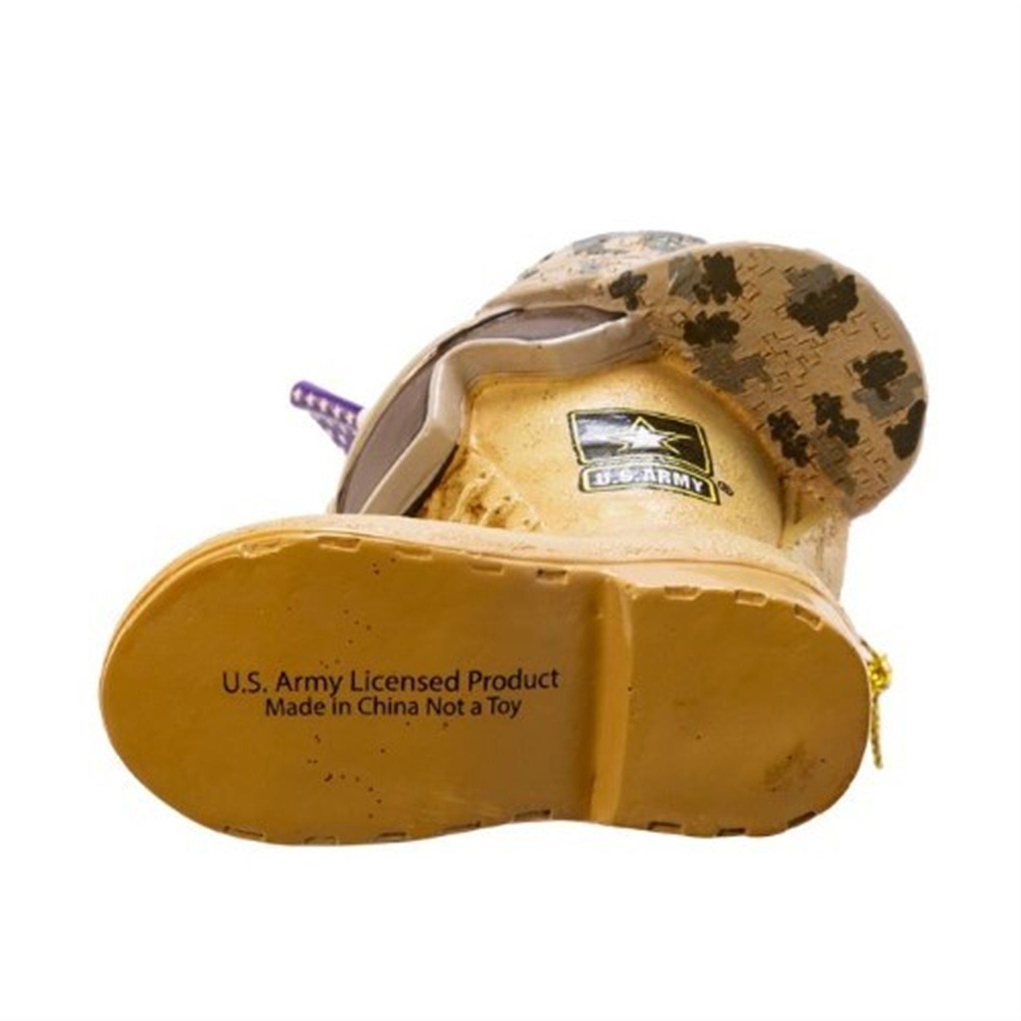 Kurt Adler Resin Ornament for Christmas Tree, U.S. Army Boot with U.S.A Flag and Icons