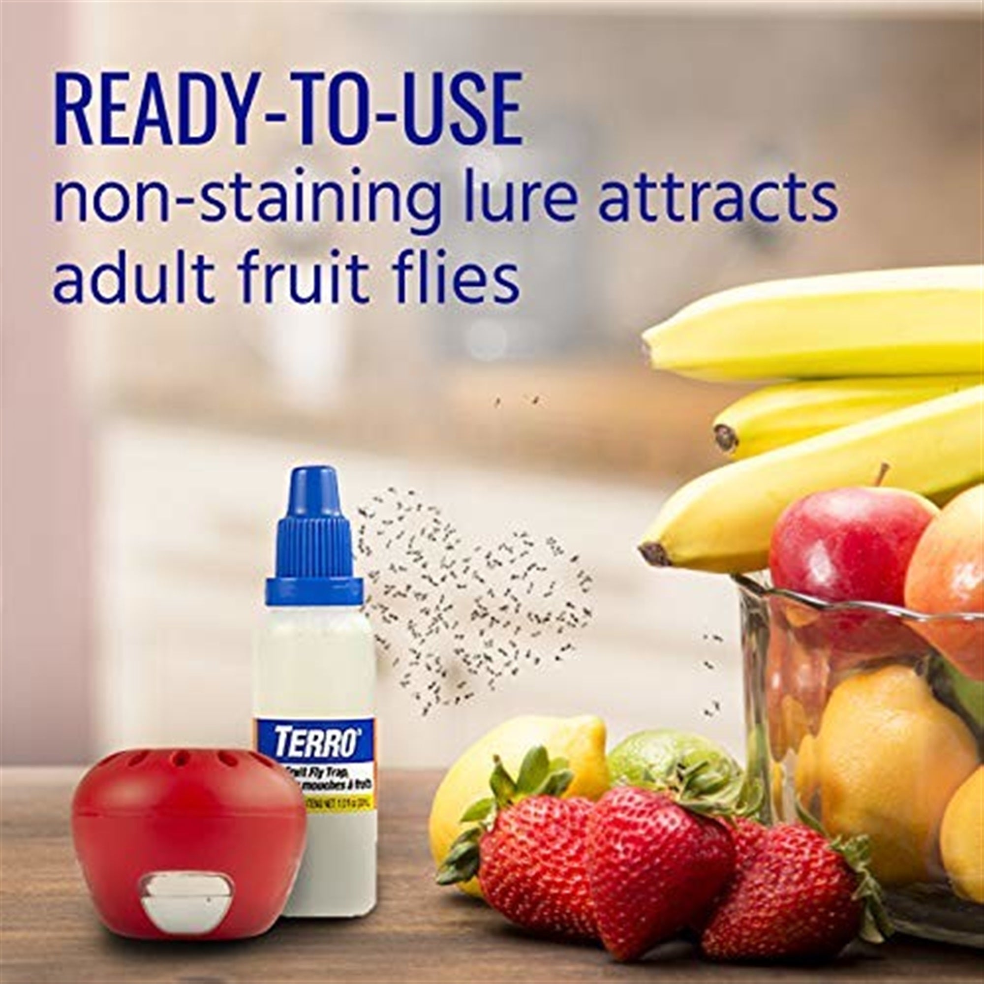 Terro Apple-Shaped Indoor Fruit Fly Lure and Traps – Includes 2 Traps
