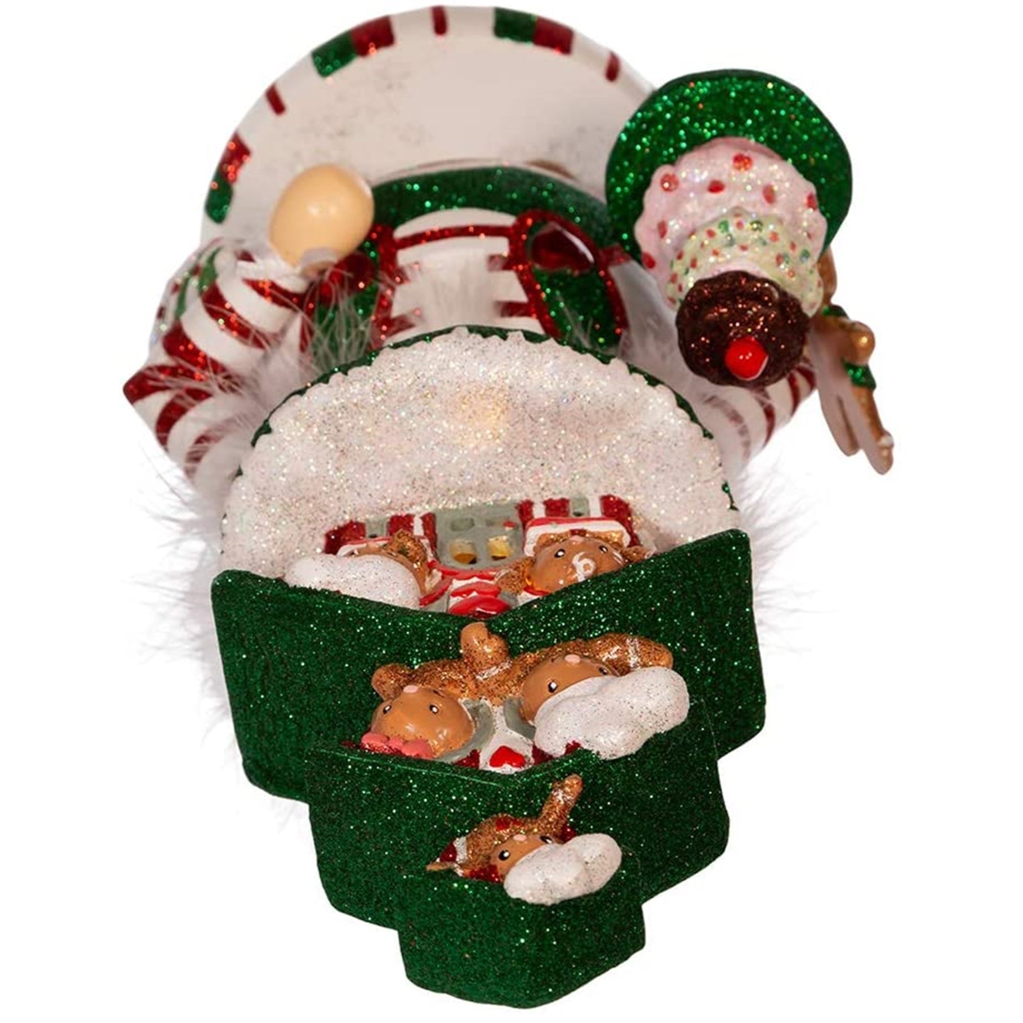 Kurt Adler Hollywood Nutcracker, LED Gingerbread House Hat, 15in
