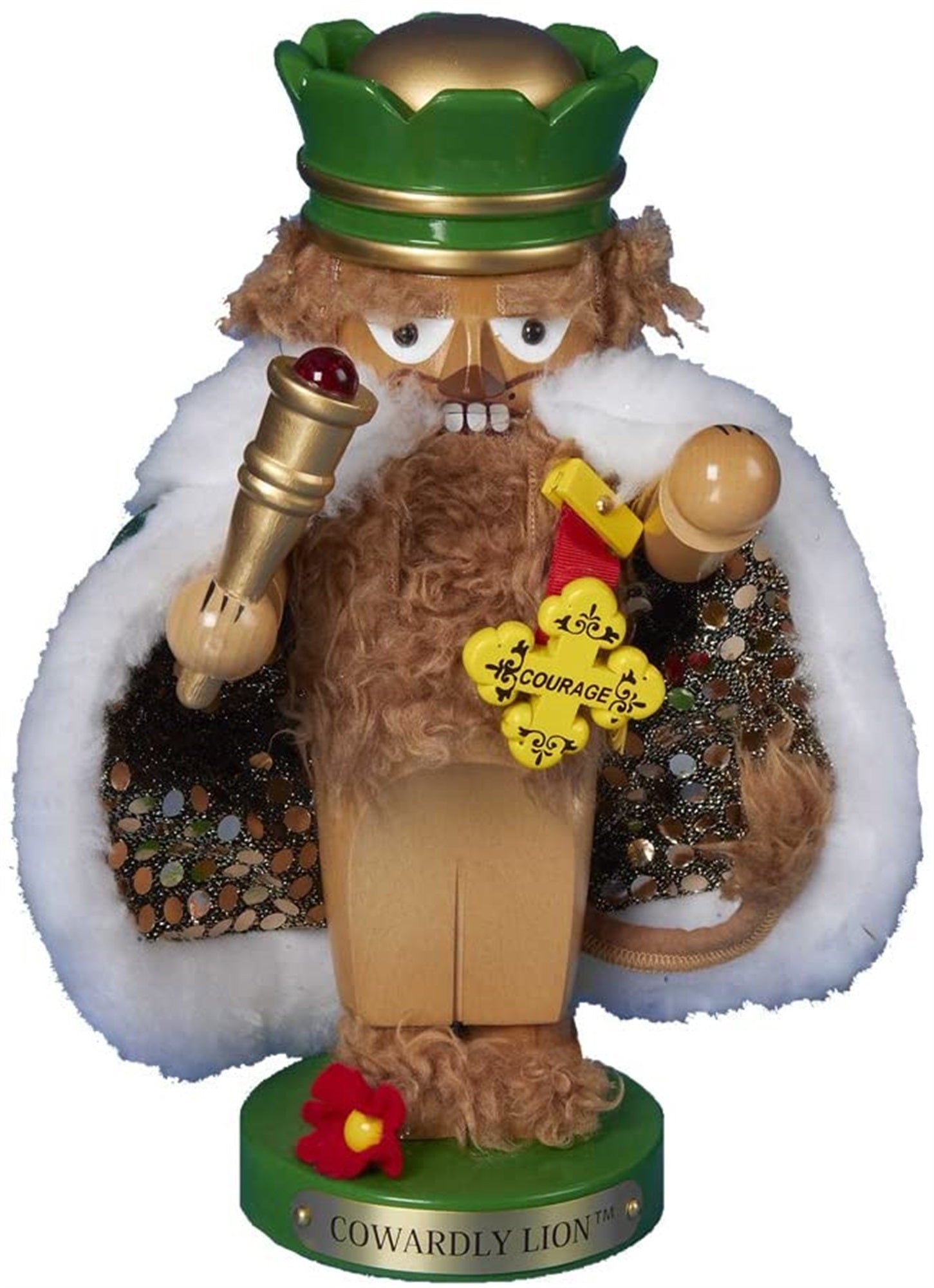 Kurt Adler Wizard of Oz Steinbach Chubby Nutcrackers, Cowardly Lion, 11"