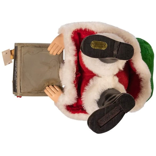 Kurt Adler Fabriche Tabletop Christmas Figurine, Adopt-A-Pet Santa with Dog, 10.5" (2-Piece Set)