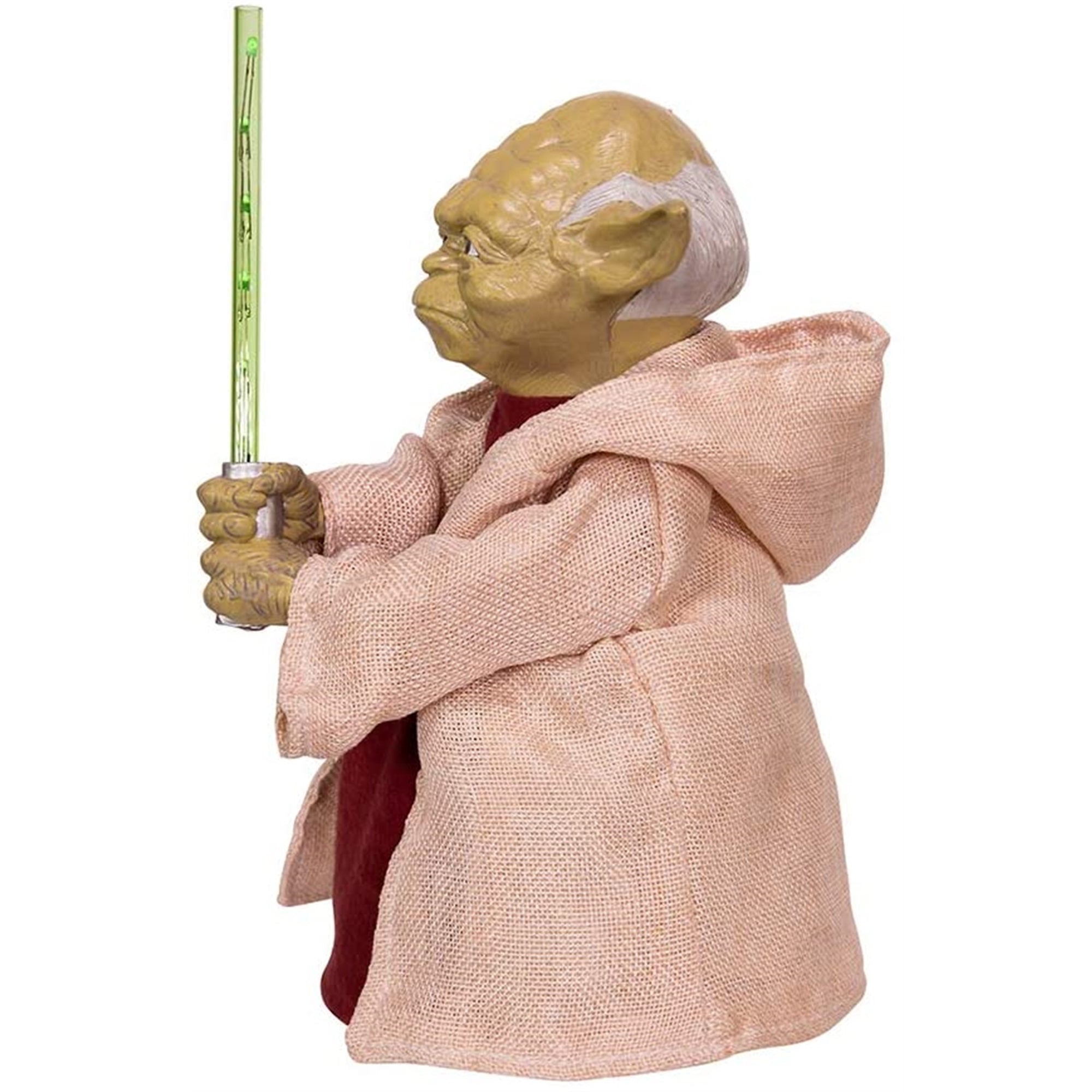 Kurt Adler Battery Operated Star Wars Yoda with LED Light Saber Tree Topper, 12"