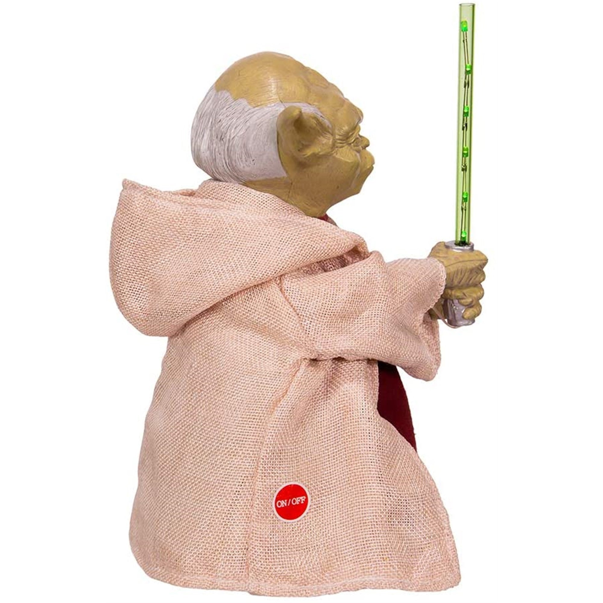 Kurt Adler Battery Operated Star Wars Yoda with LED Light Saber Tree Topper, 12"