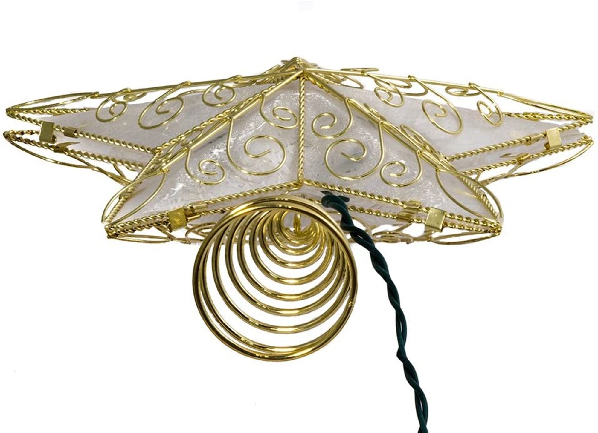 Kurt Adler 10-Light Gold Reflector Star Lighted Treetop, 8.5"